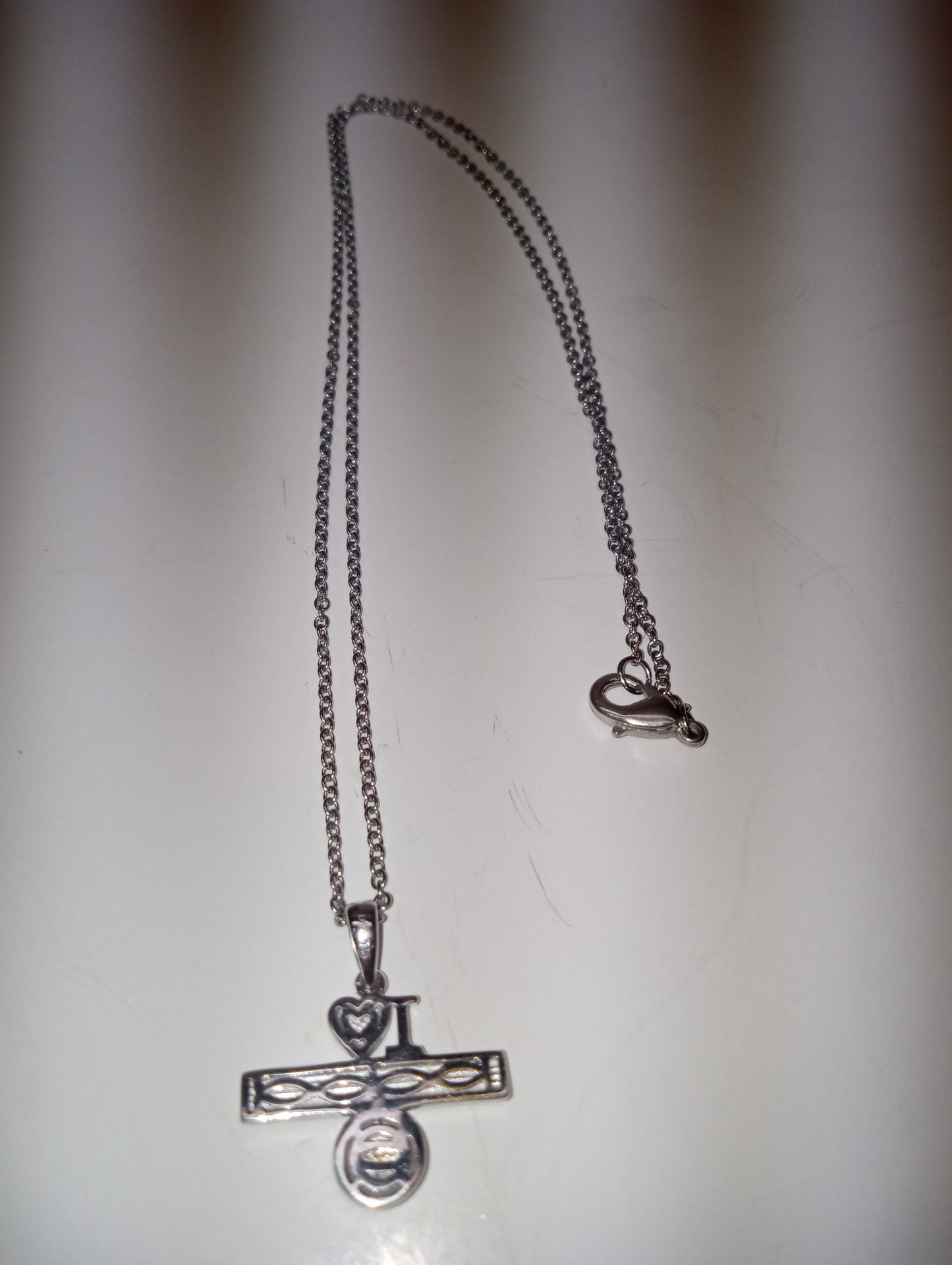 sterling silver necklace stainless steel pendant