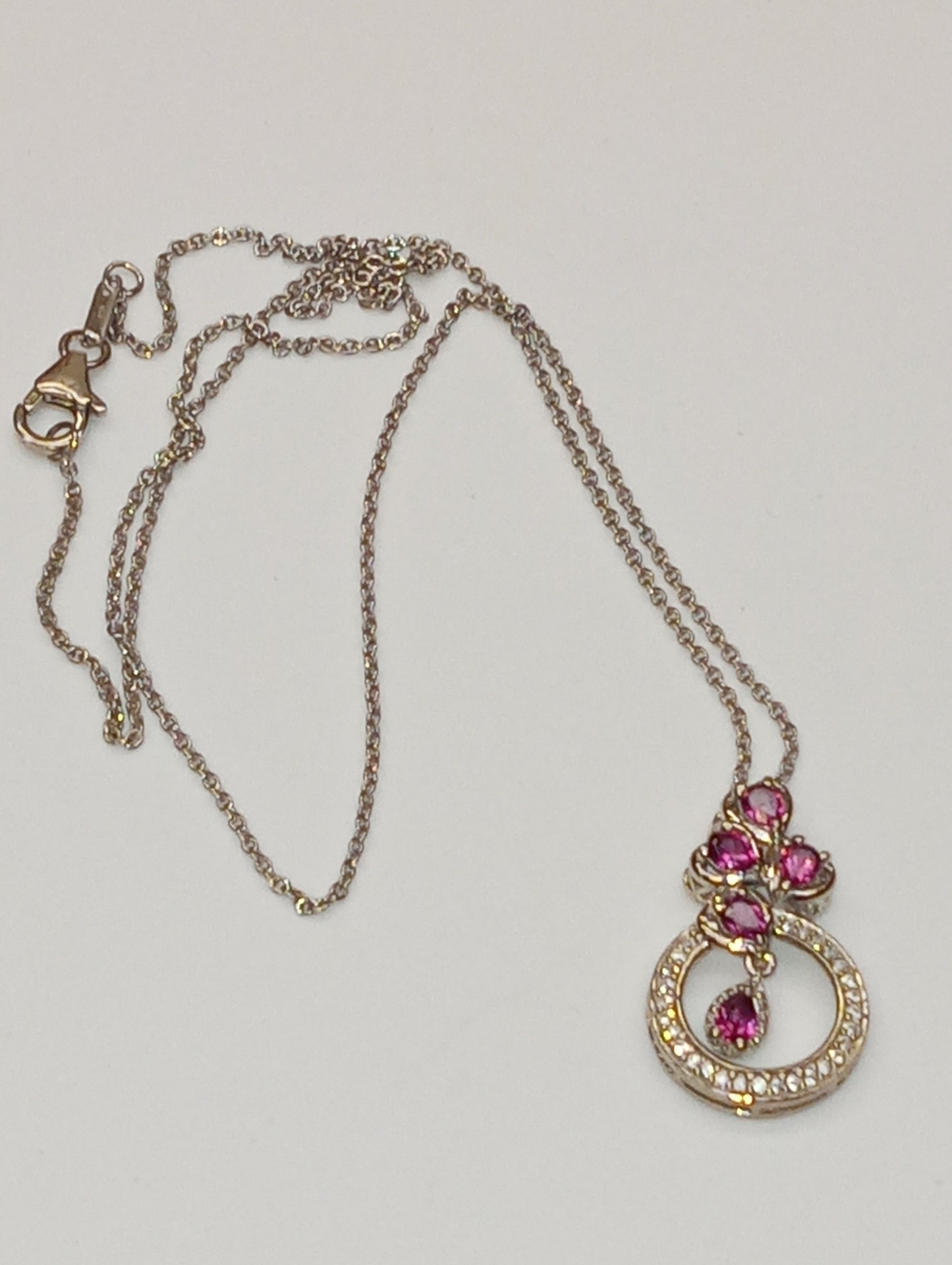 purple garnet pendant necklace