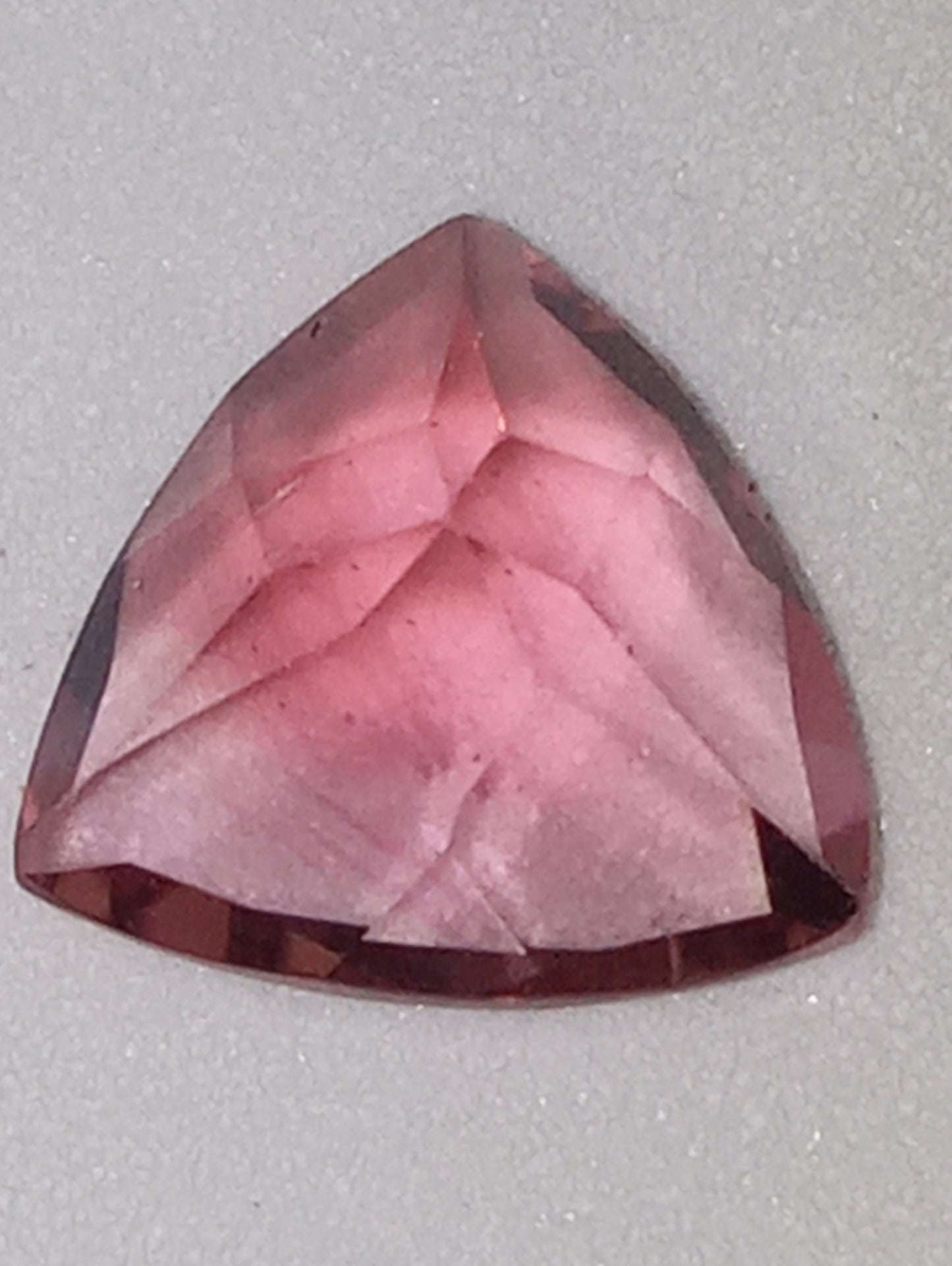 tourmaline gemstone, pink 9mmx9mm trillion cut, 2.07ct