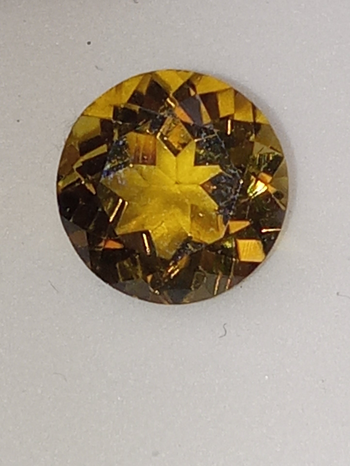 tourmaline gemstone yellow 10mm round shape 3.66ct