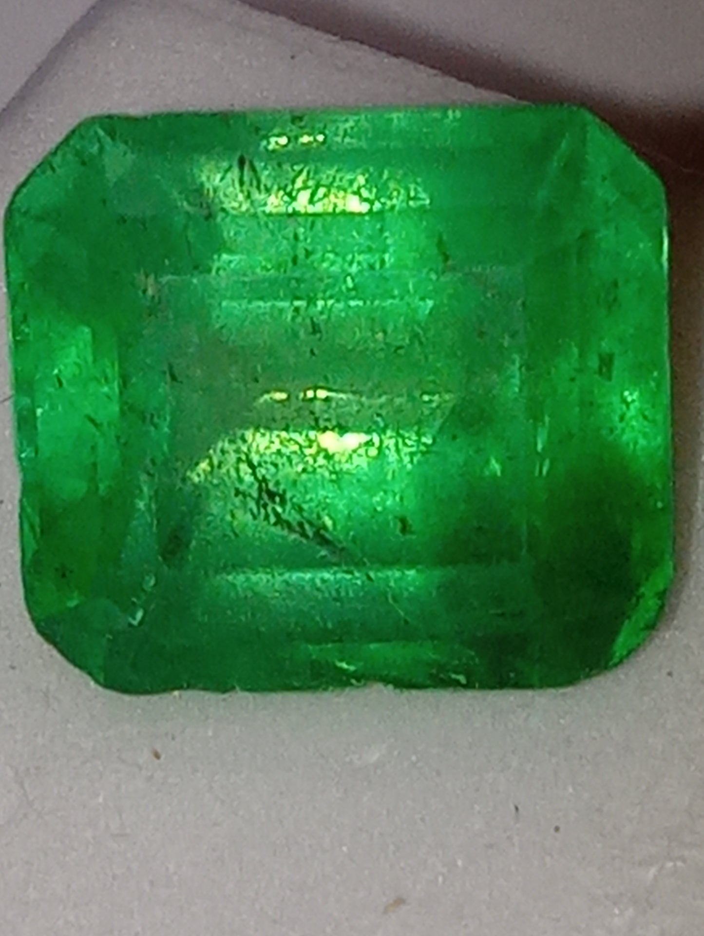 emerald Colombian gemstone , emerald cut, 10mmx9mm, 4.40cts