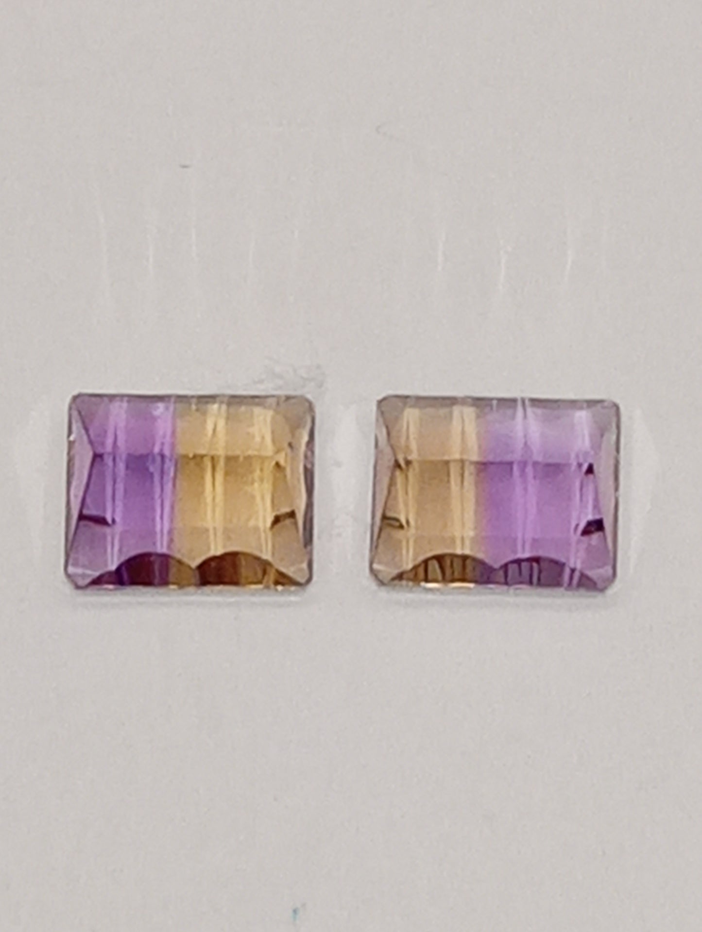 ametrine gemstones, Bolivian, concave emerald cut 11x9mm, 8.16ctw