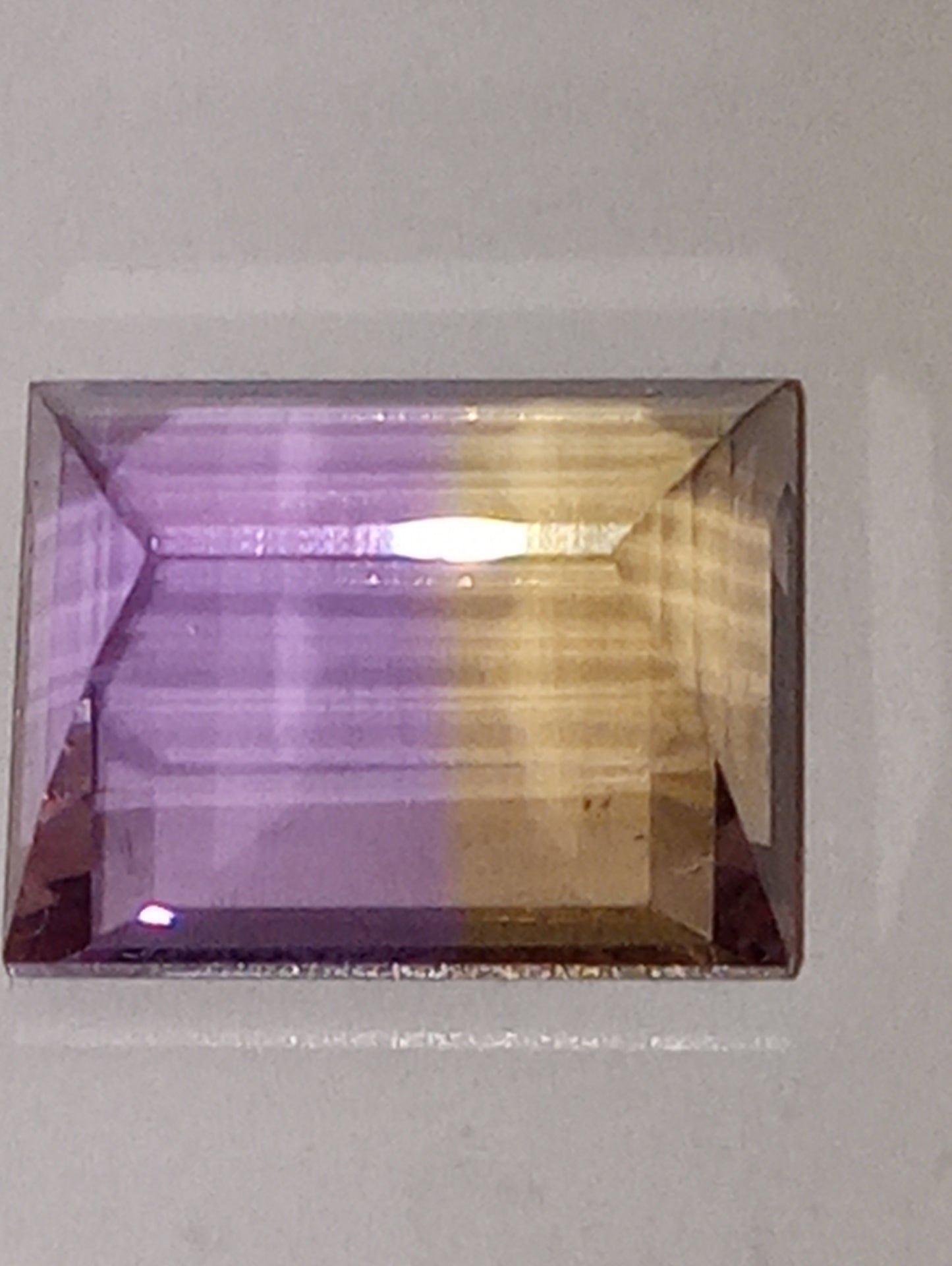 ametrine gemstone Mandoire {TM), 11x9mm emerald cut, 4.60ct
