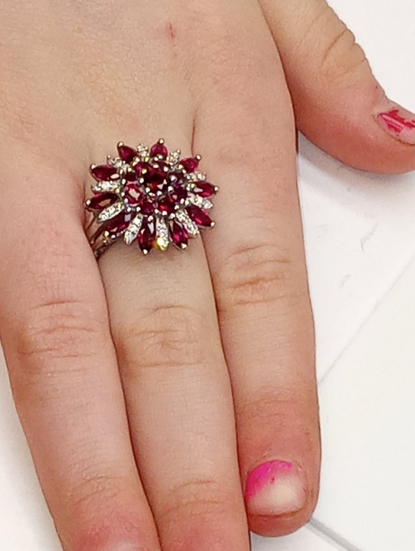 ring garnet Anthill garnet platinum over sterling silver