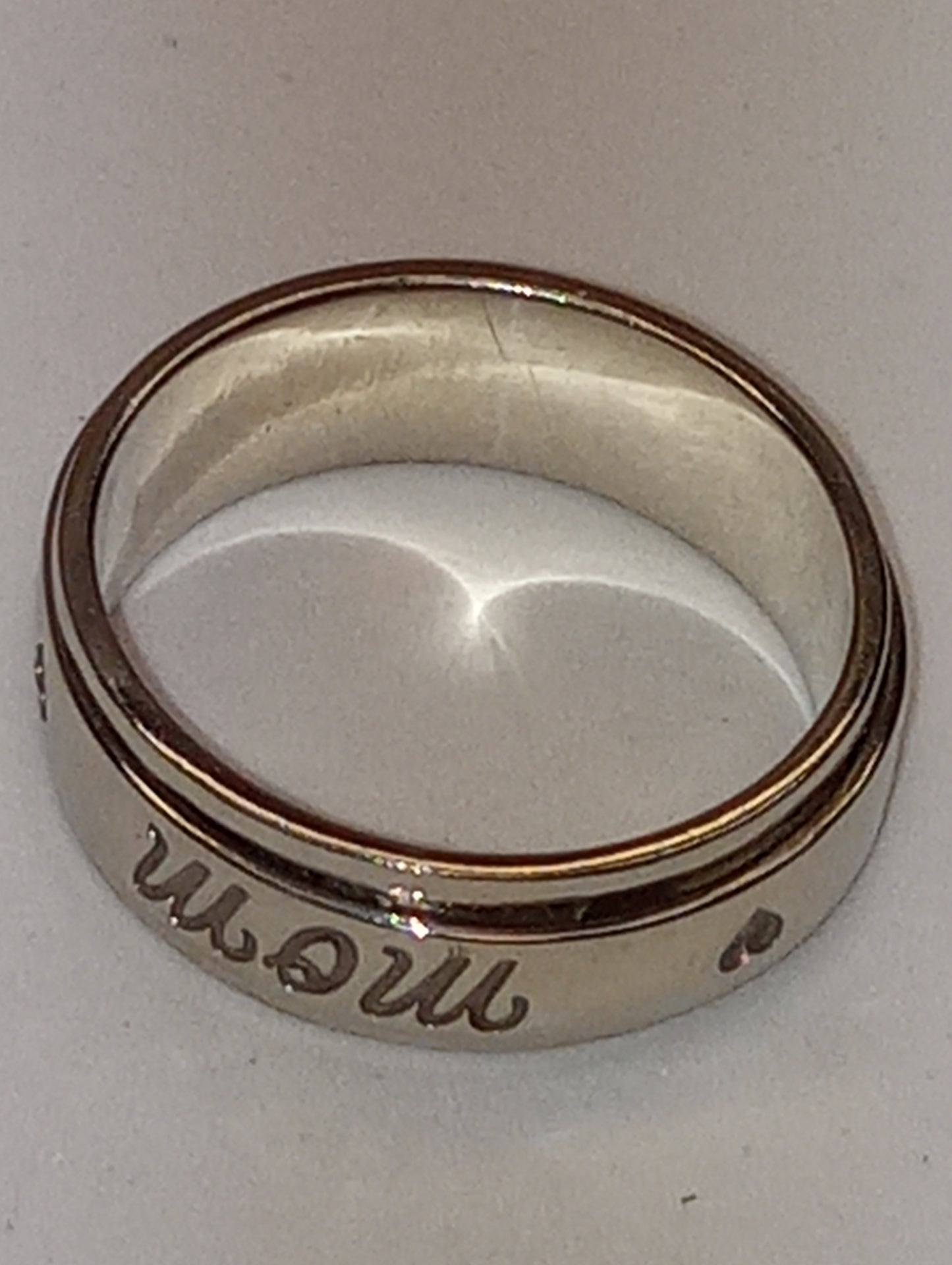 ring sterling silver spinner "MOM"