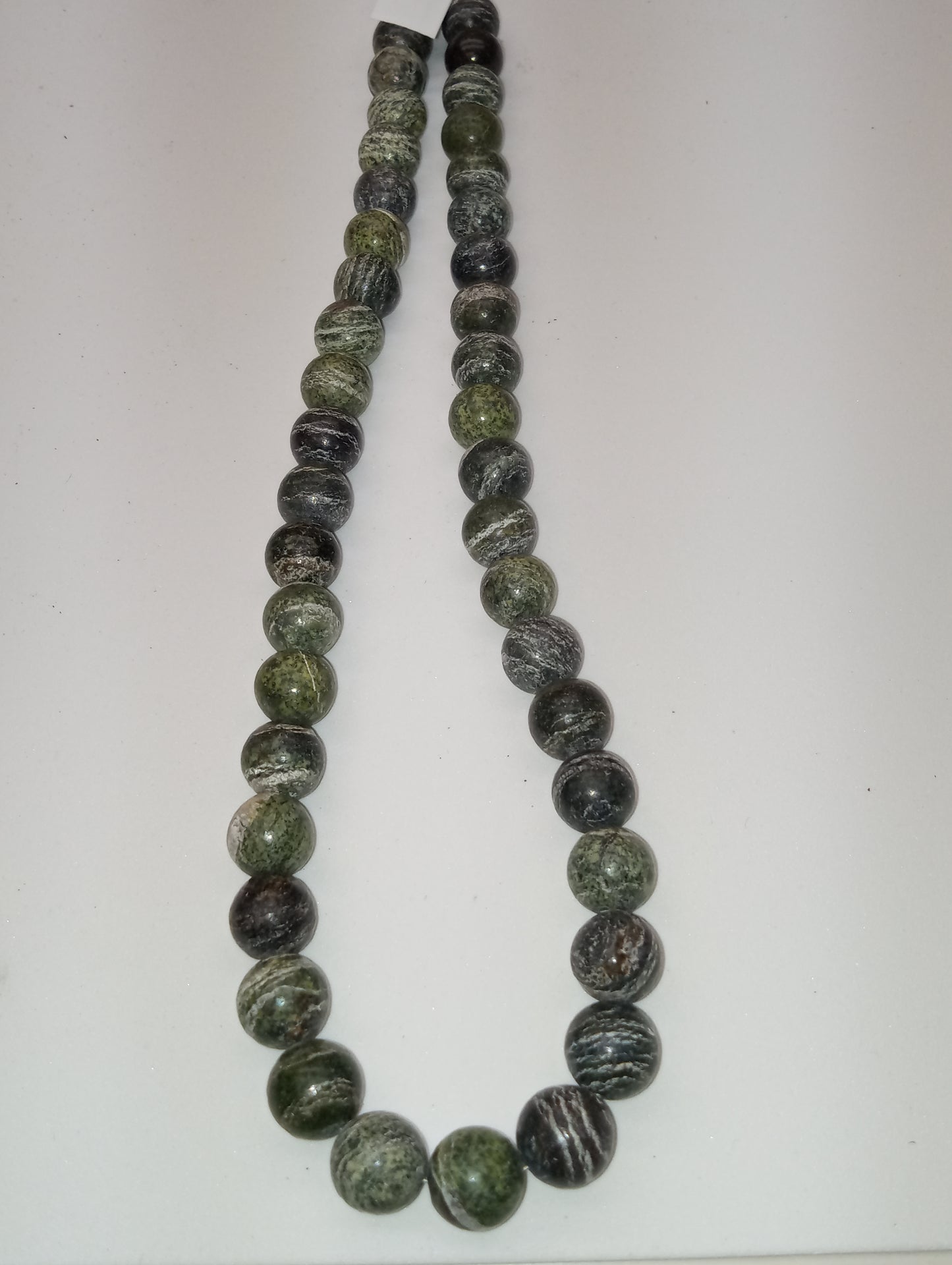 necklace jasper green beaded in sterling siolver