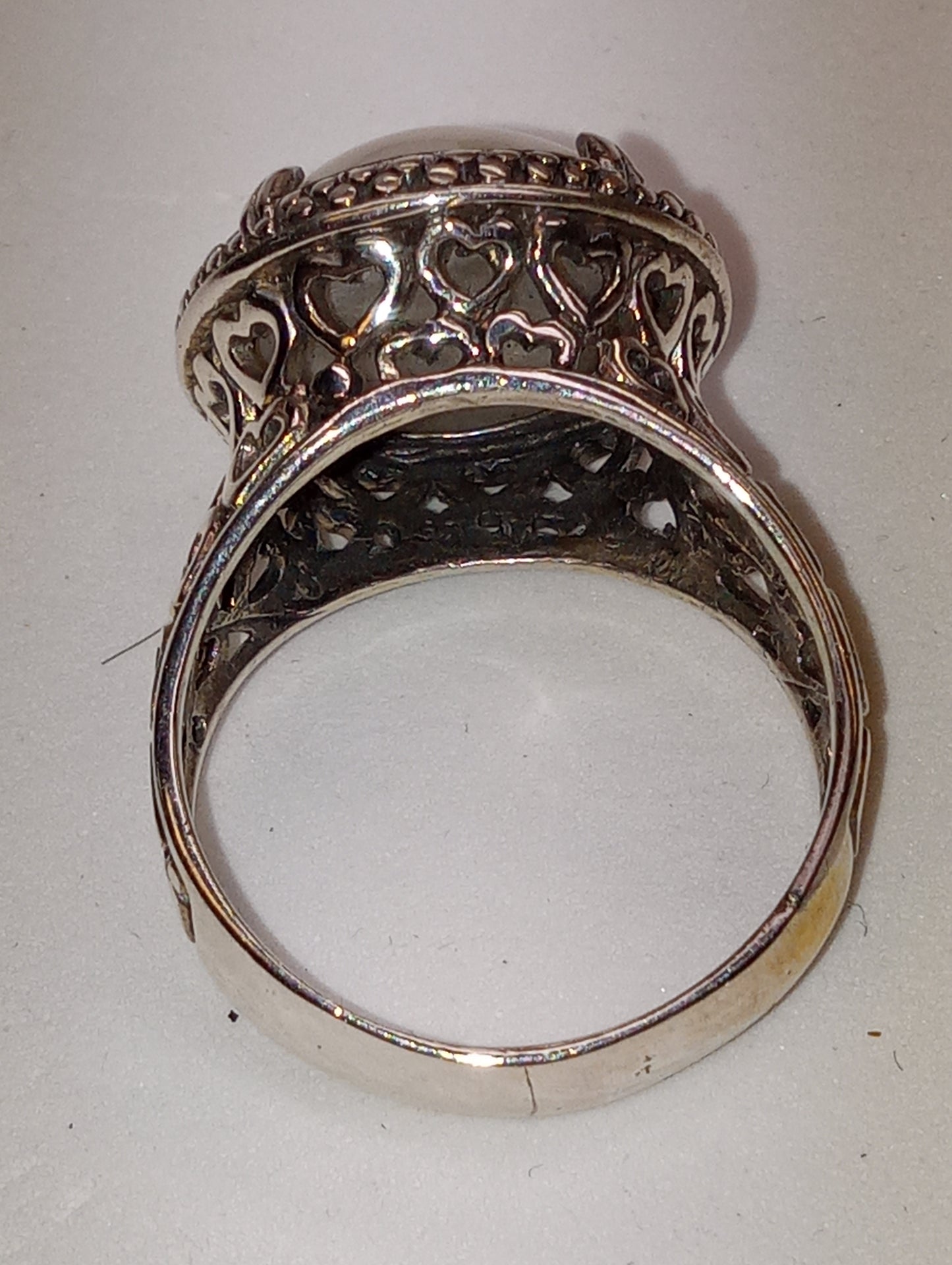 ring Bali Legacy white mabe pearl, sterling silver