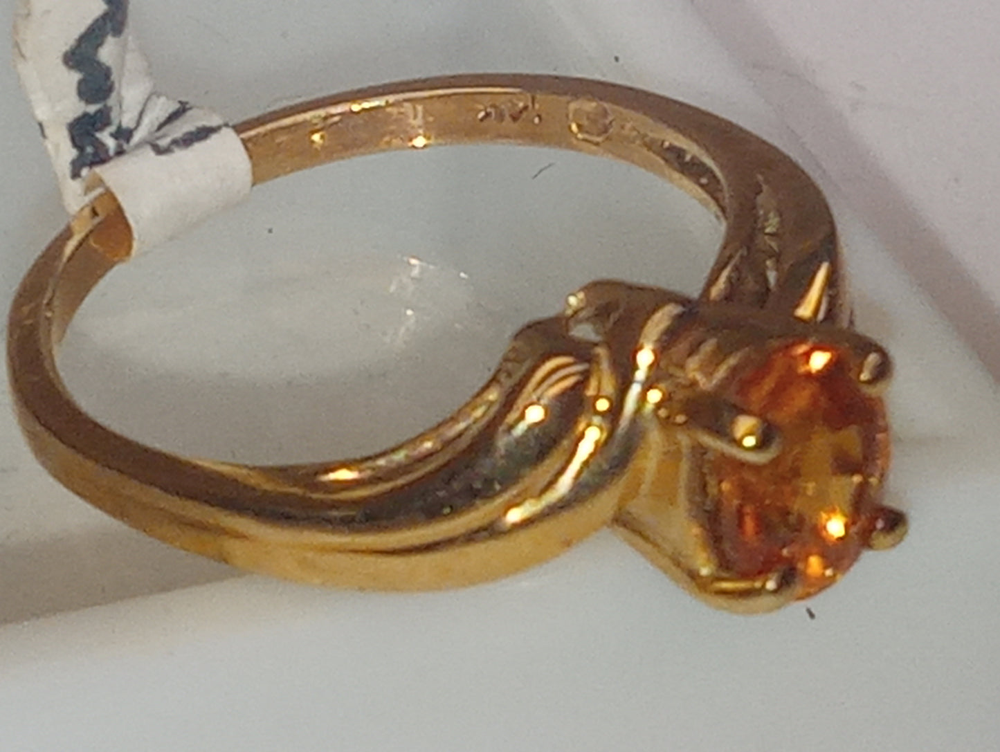 ring garnet spessartite mandarin oval 14k yellow gold