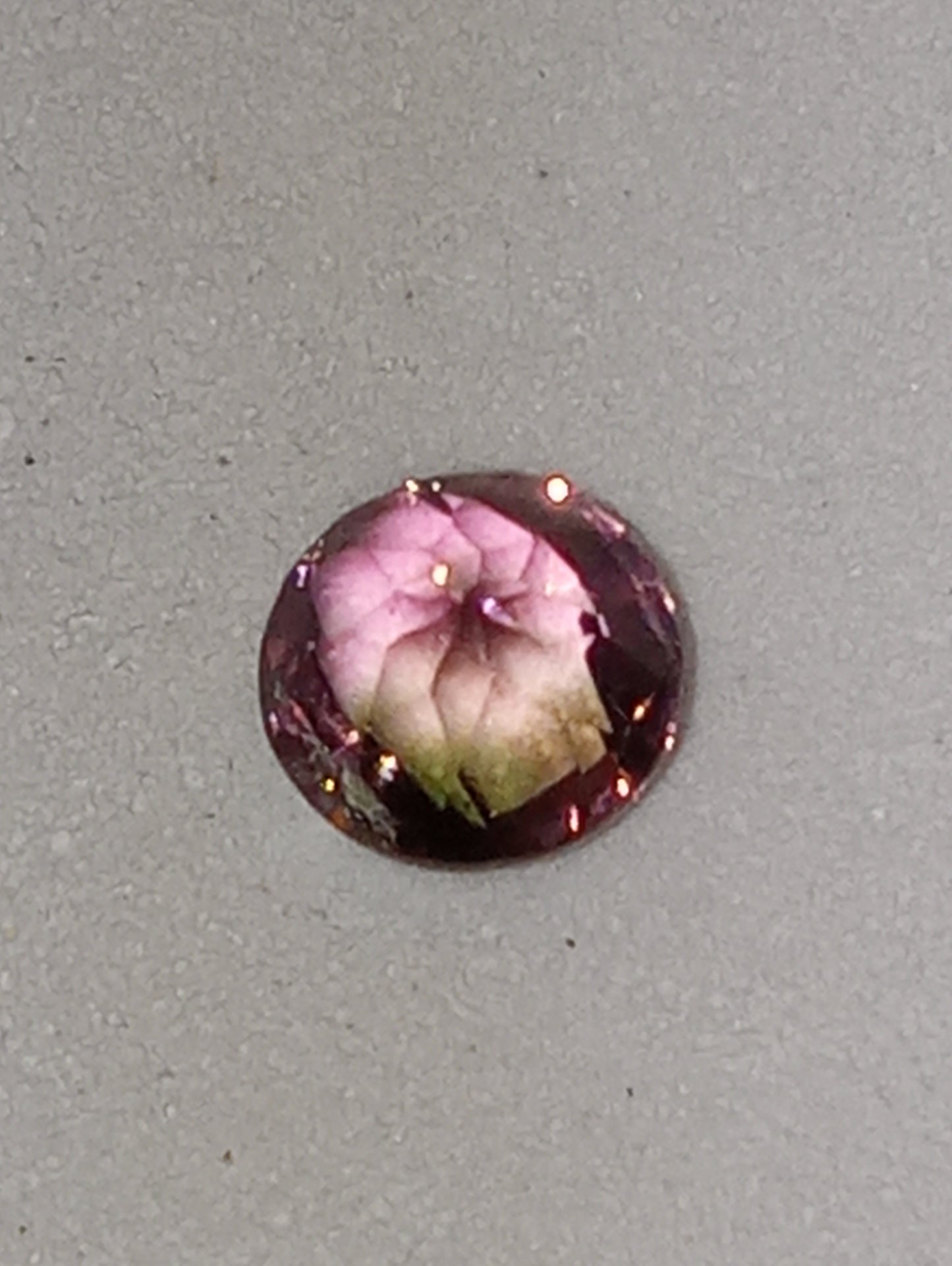 tourmaline gemstone bi-colored , 5mm round cut
