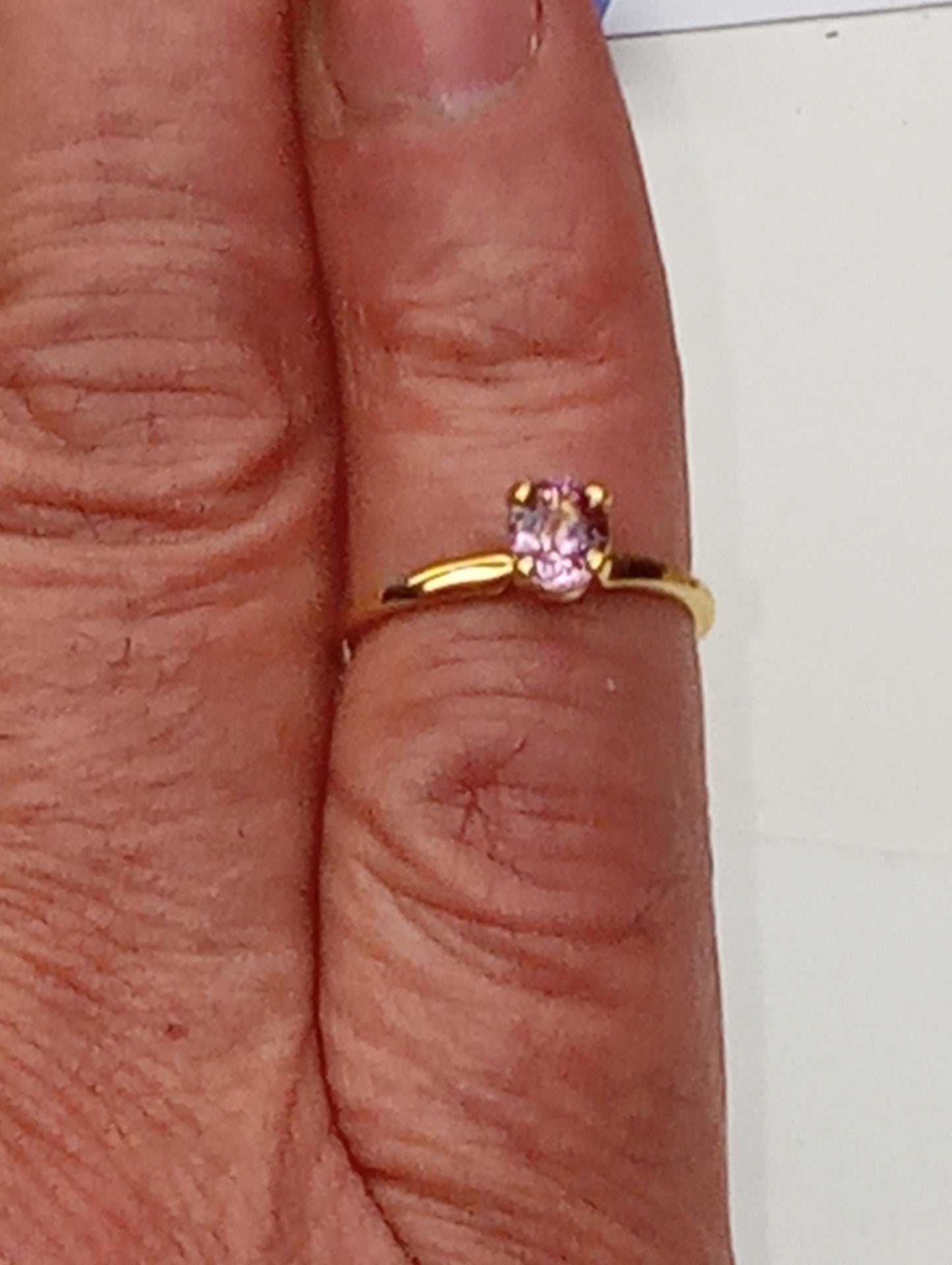 ring spinel Burma pink 14k yellow gold