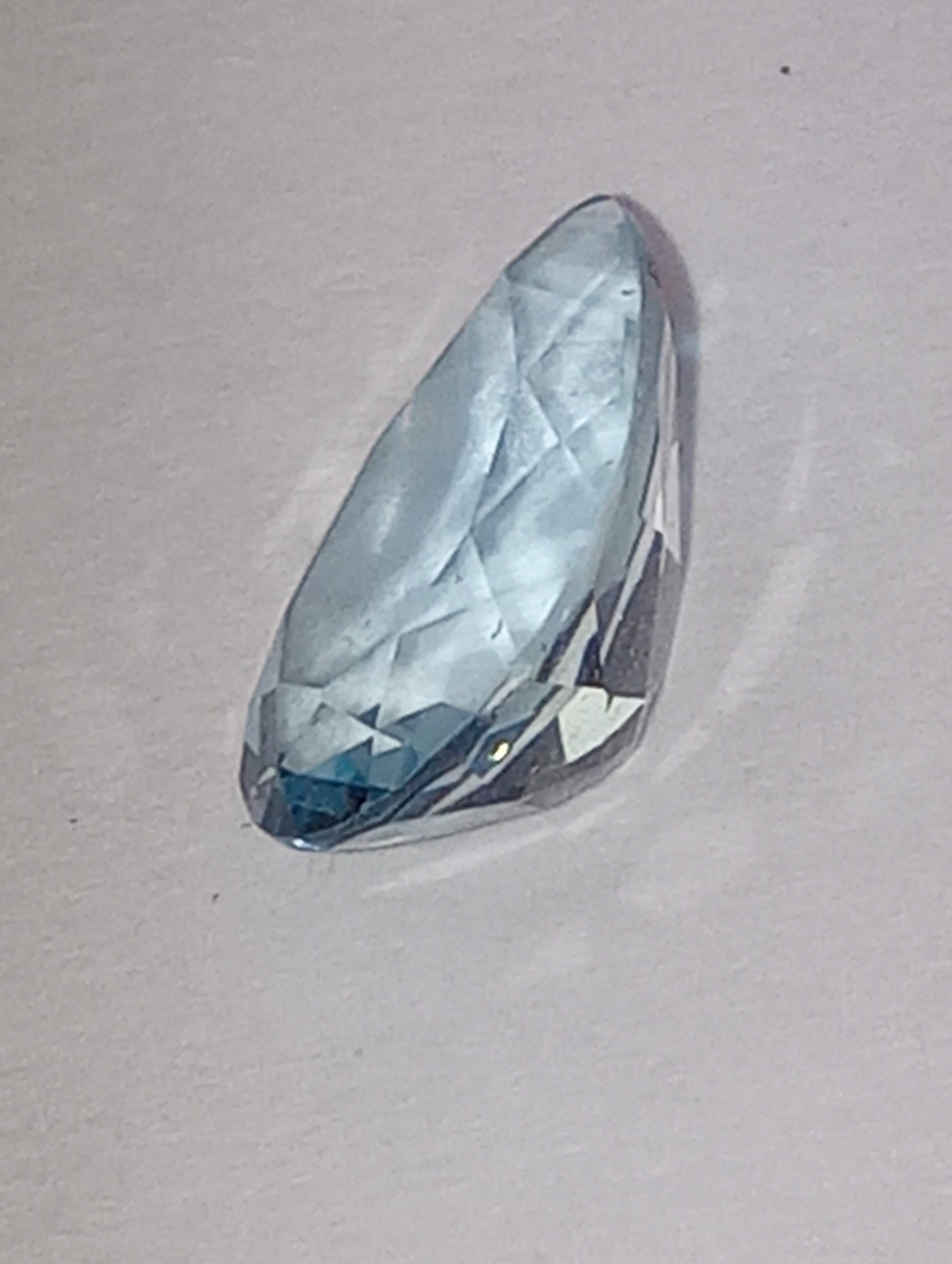 aquamarine gemstone, Brazilian Santa Maria, med blue, 9mmx6mm pear shape, 1.13ct