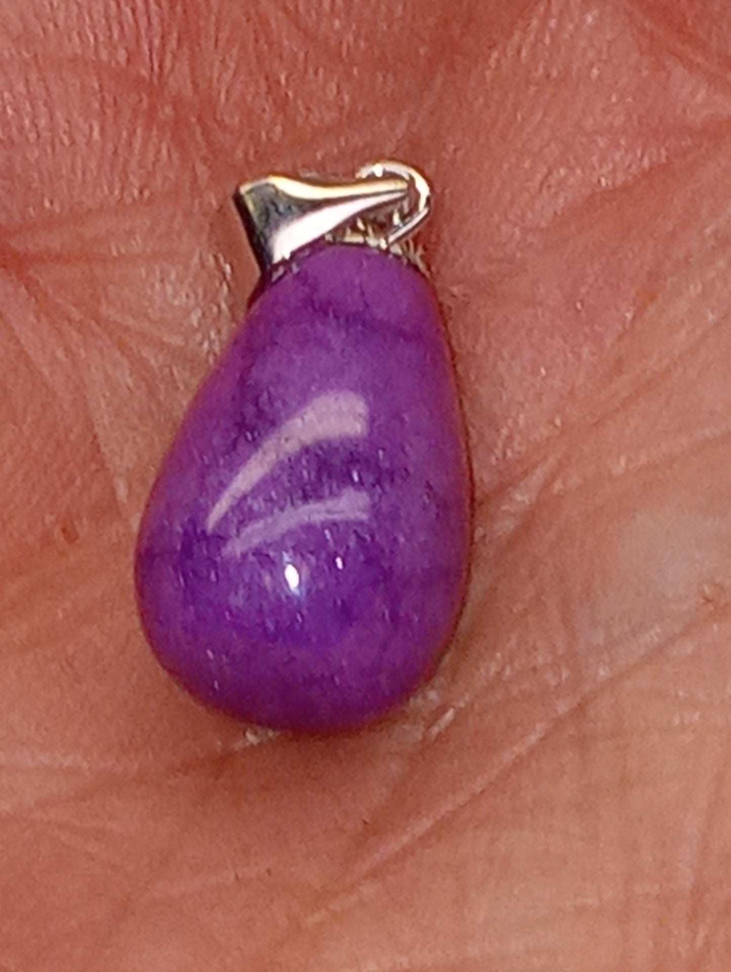 pendant phosphosiderite, drop, rhodium over sterling silver 9.50ctw