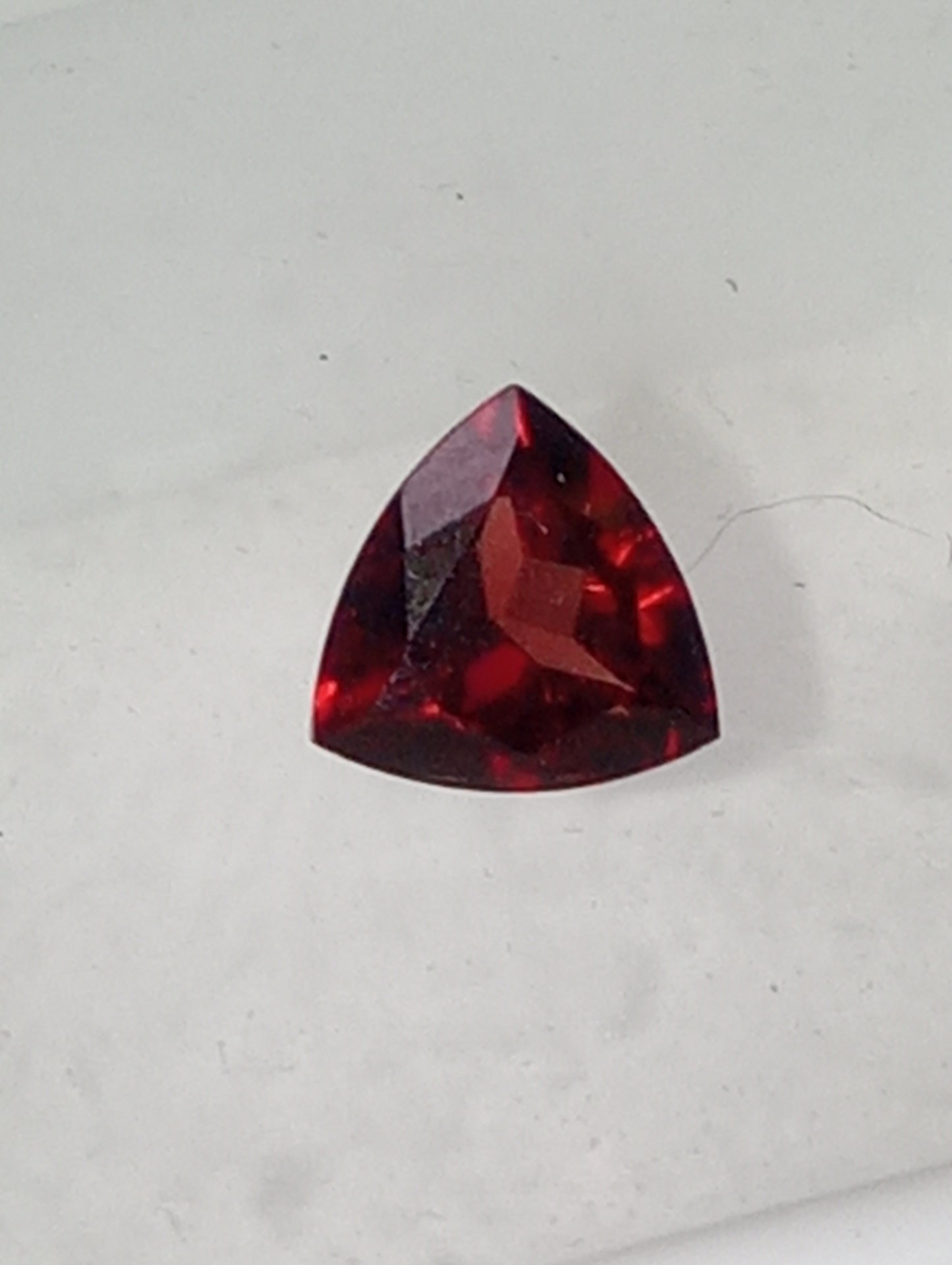 garnet gemstone red, 6mm trillion cut, .85ct