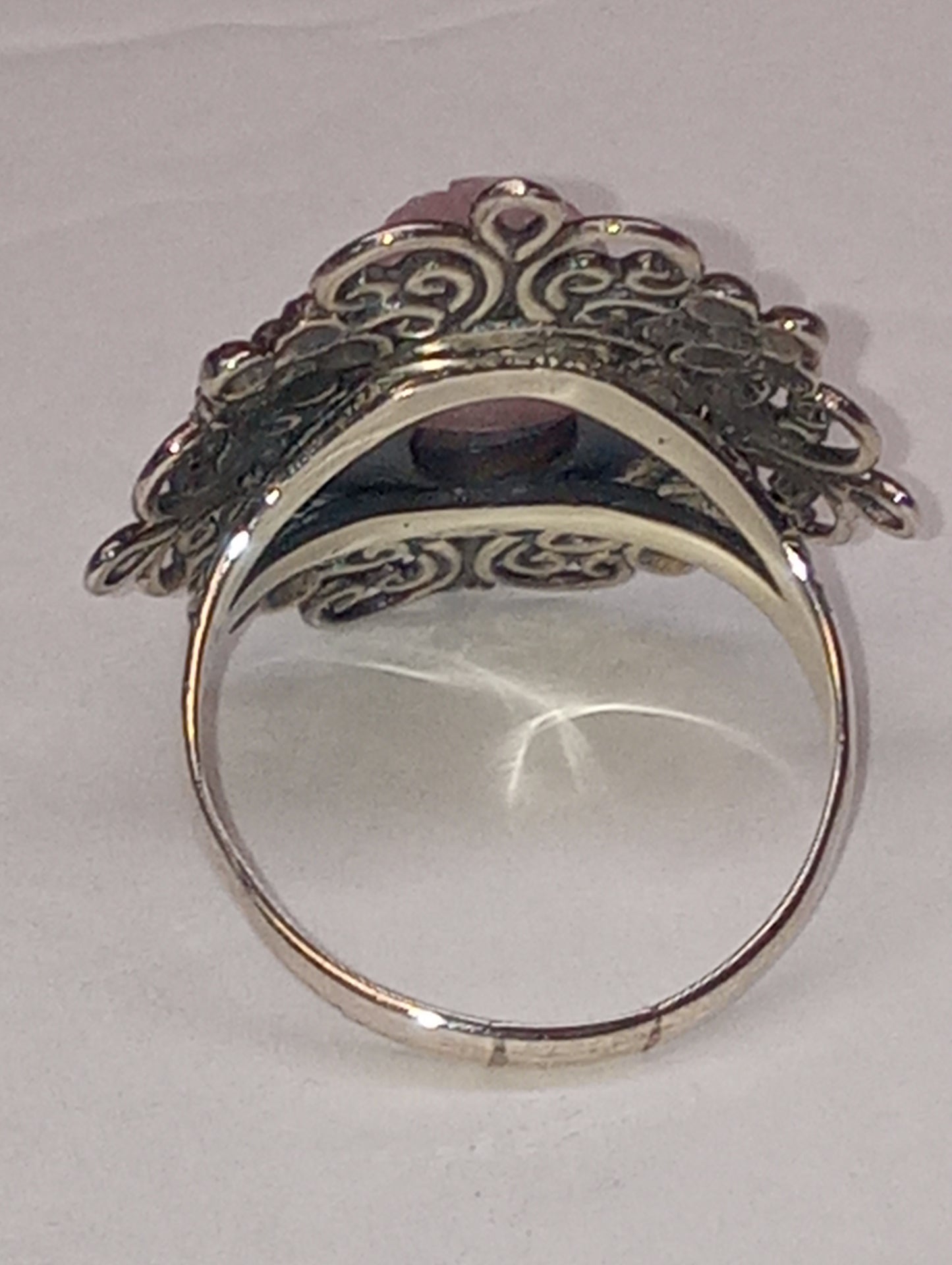 ring Bali Legacy, Marropino morganite carved, in sterling silver size 11, 8g