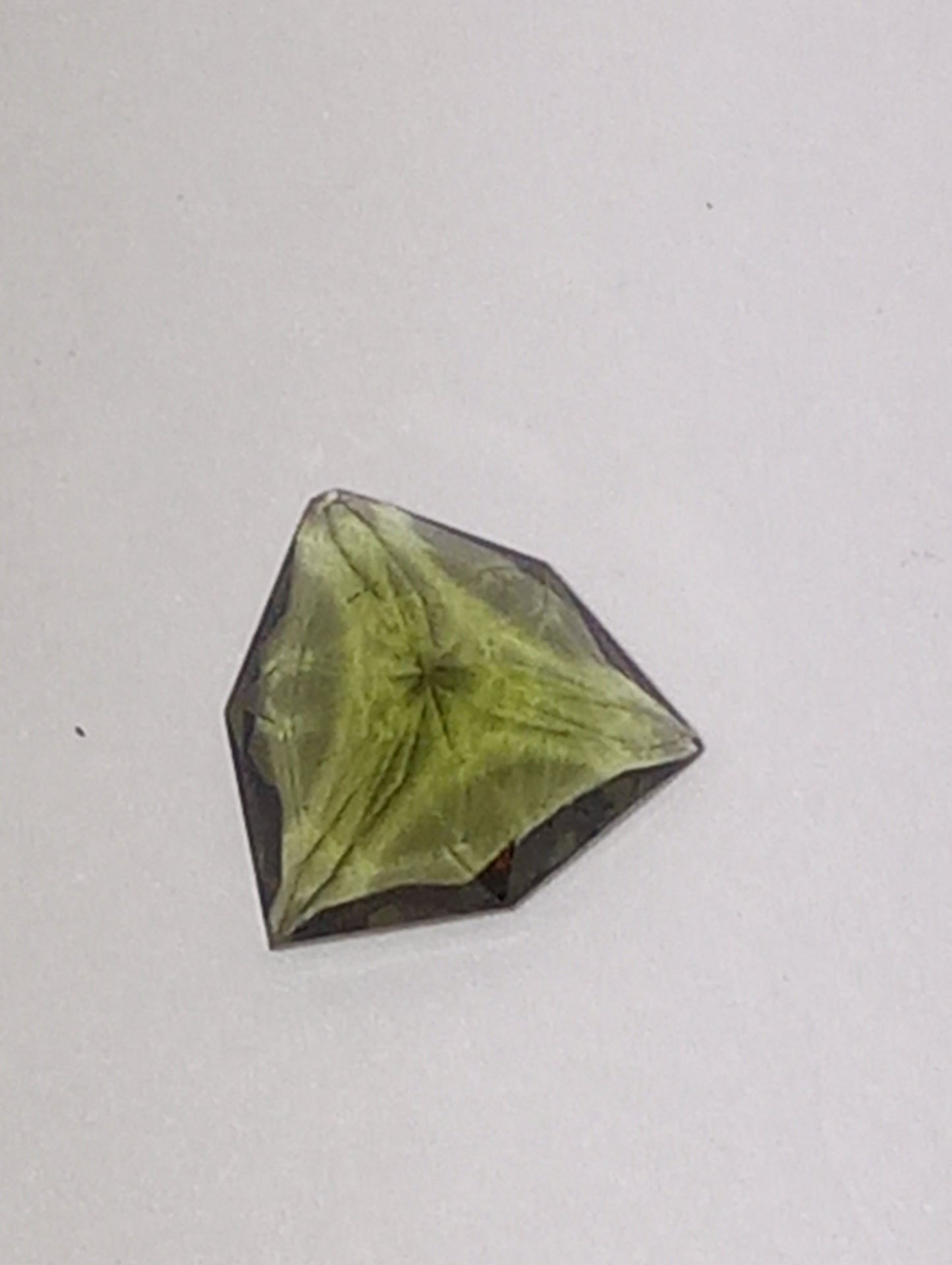 moldavite gemstone, KADENZE(TM) COLLECTION, 8mmx8mm specialty trillion cut