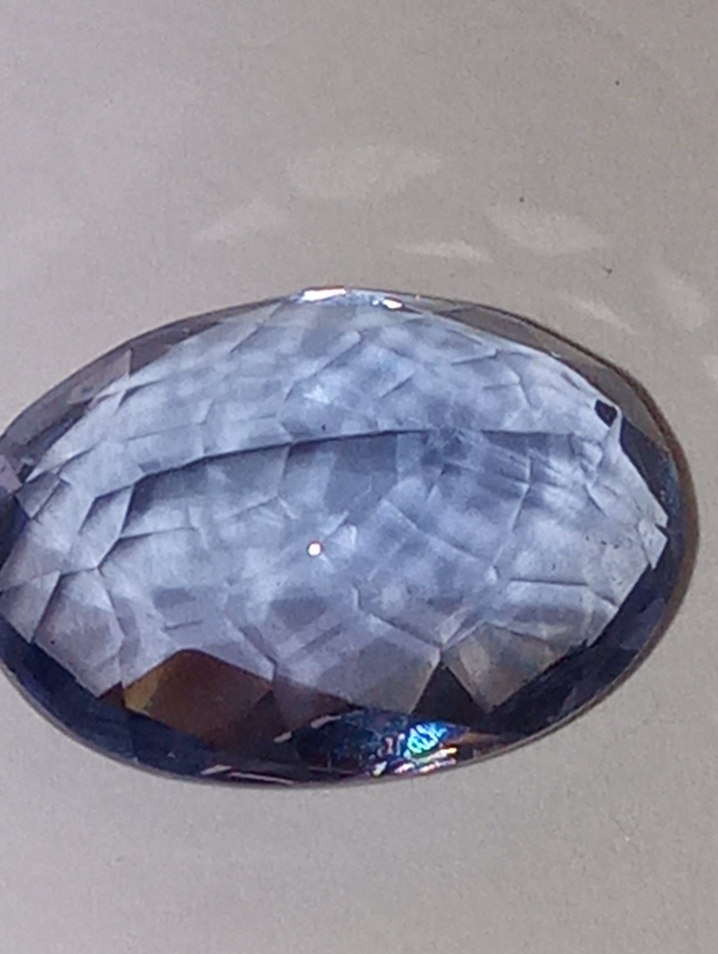 fluorite gemstone, color shift, blue-purple, 14mmx10mm, 7.95ct