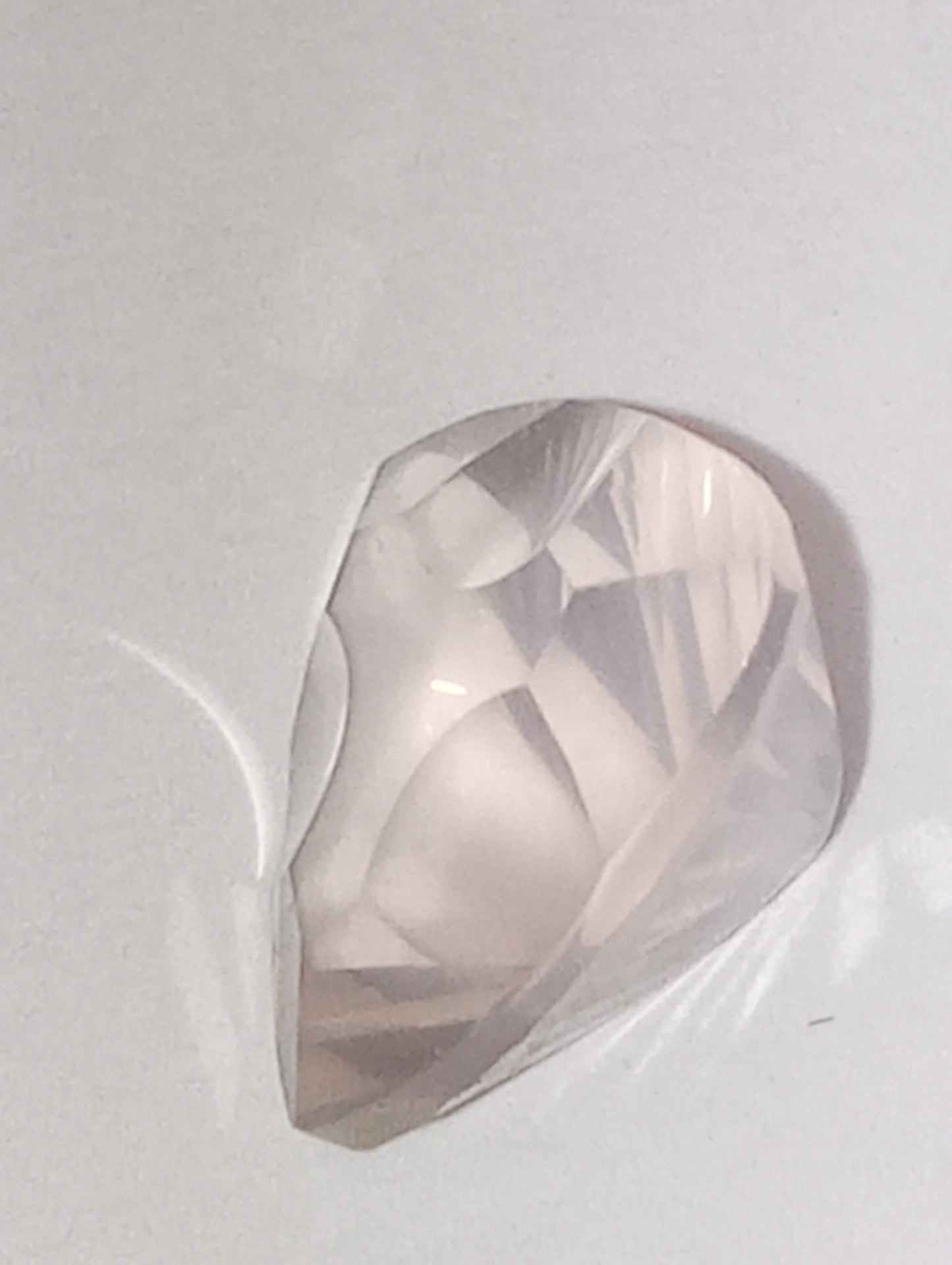 quartz gemstone rose, 10mm trillion cut, 2.98ct
