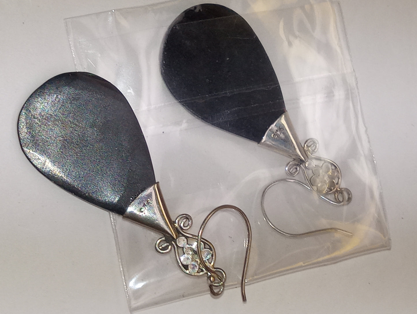 earrings abalone shell in sterling silver