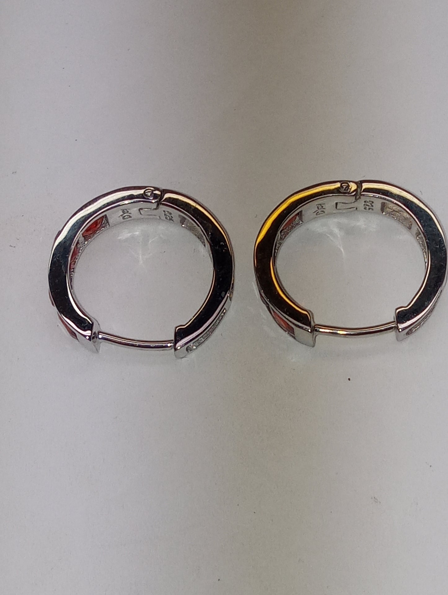 earrings orange sapphire hoops in platinum over sterling silver, 2.00ctw
