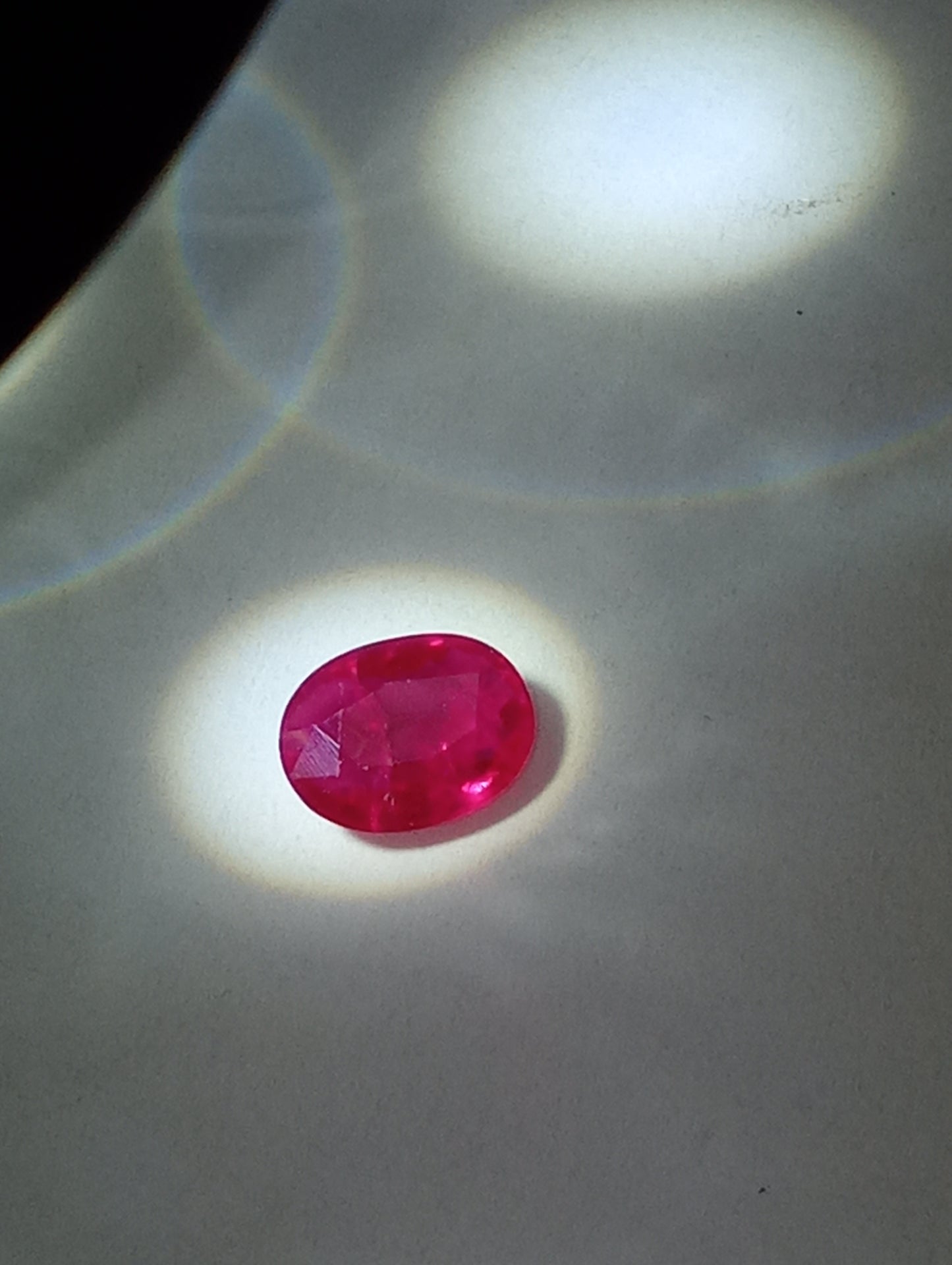 ruby gemstone, 7mmx5.25mm oval cut, 1.07ct