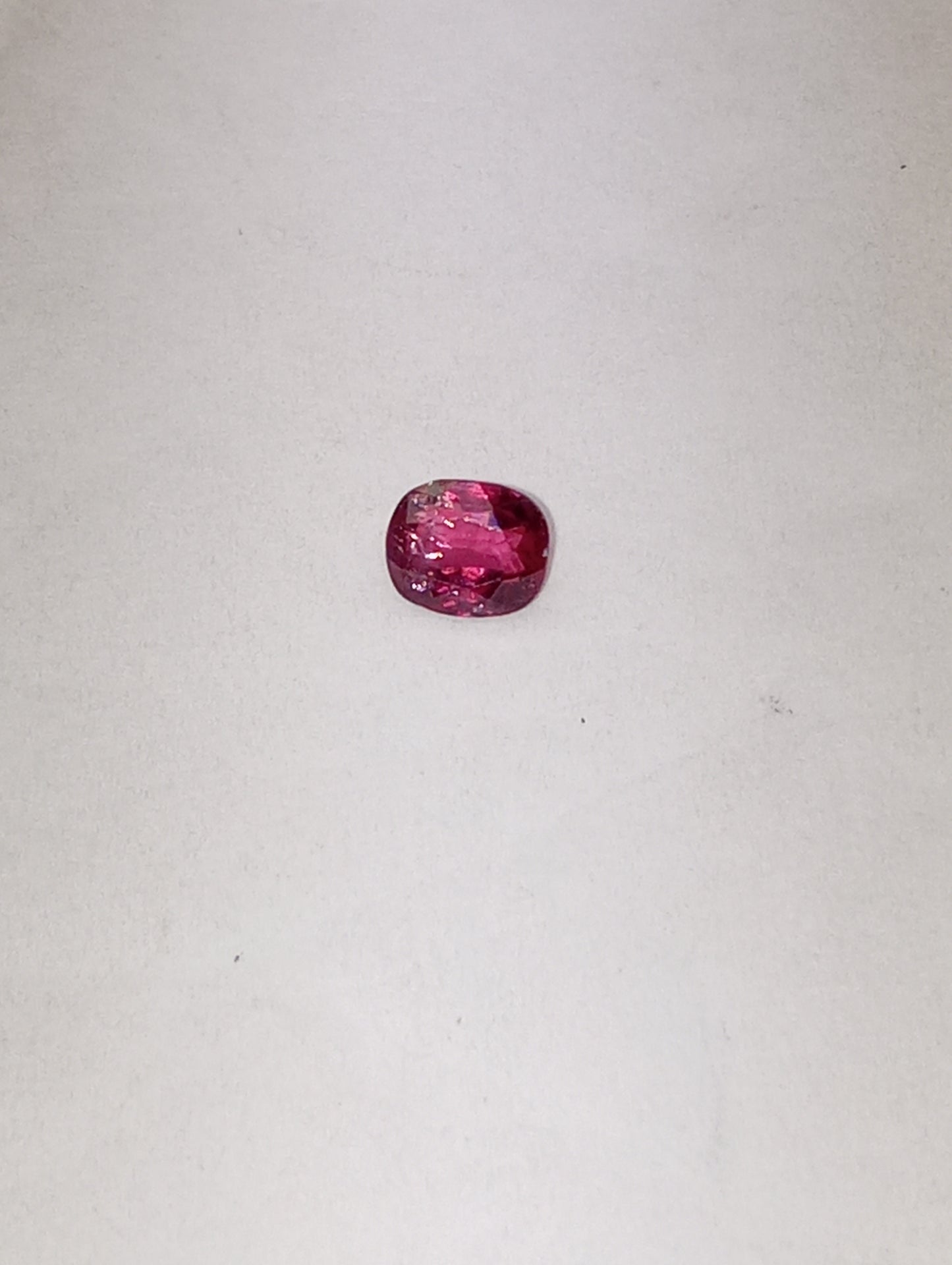 ruby gemstone, cushion cut, 4.5mmx3.5mm, .37ct