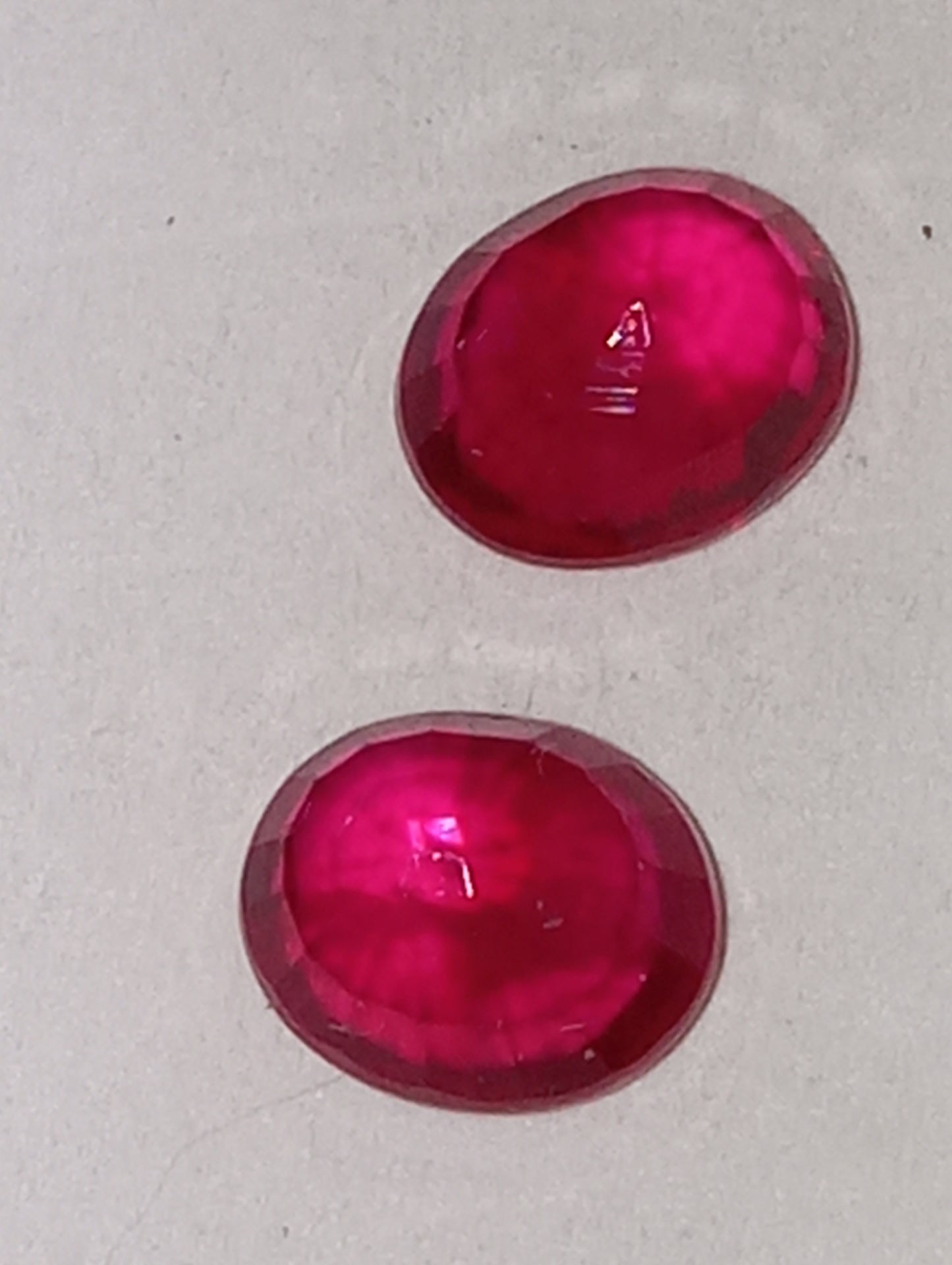 ruby gemstone Burma, matched pair, 5mmx4mm oval cuts, 1.47ctw, 2 stones