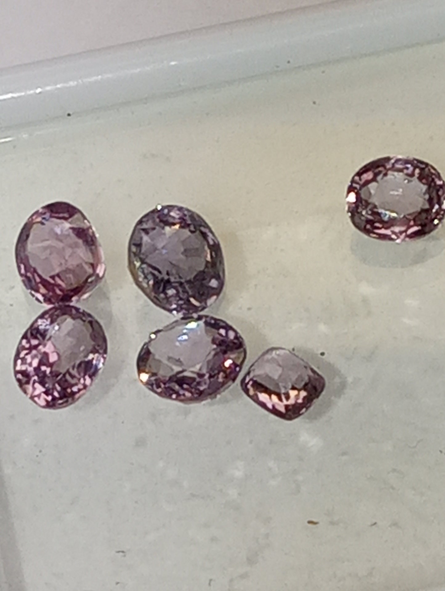 spinel gemstones, pink, lavender, blue, different sizes, 3.37ctw