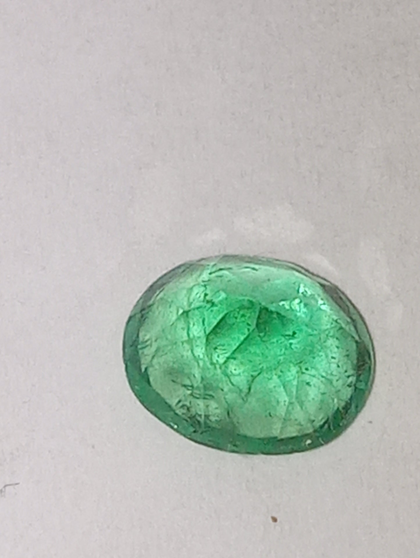 emerald gemstone Muzo Colombian, oval cut, .73ct
