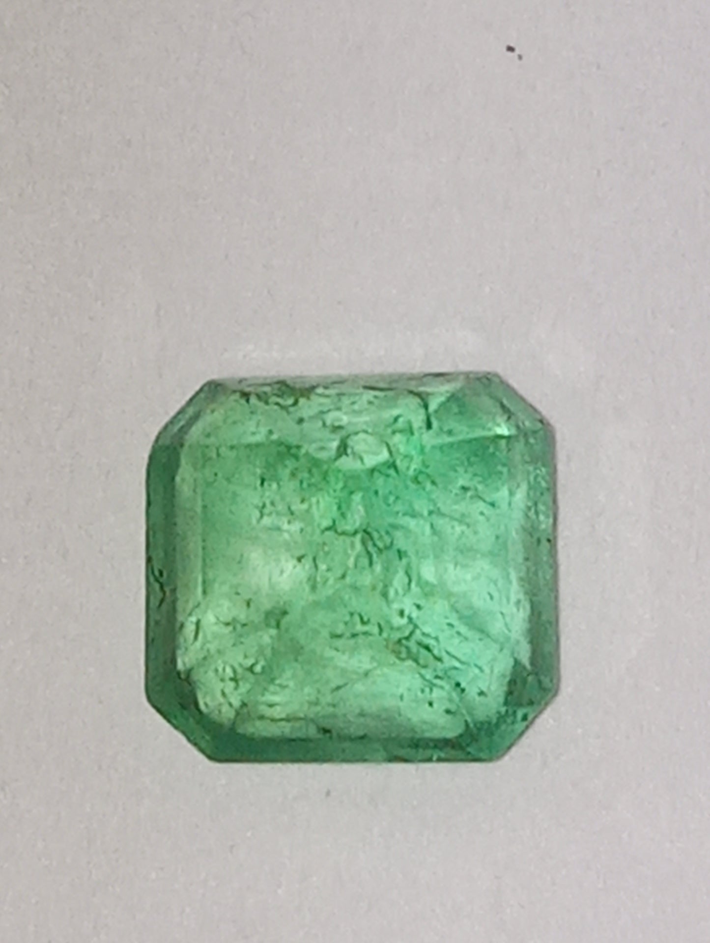 emerald gemstone Colombian, 6mm square cut, 1.27ct