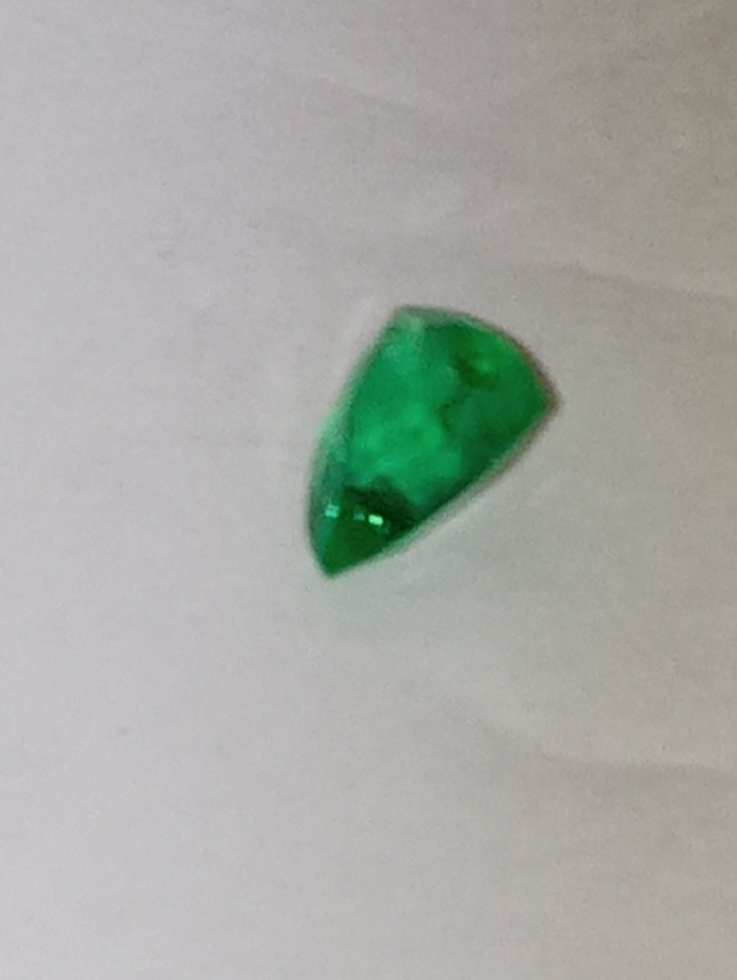 emerald gemstone Colombian, .57ct fancy trillion cut