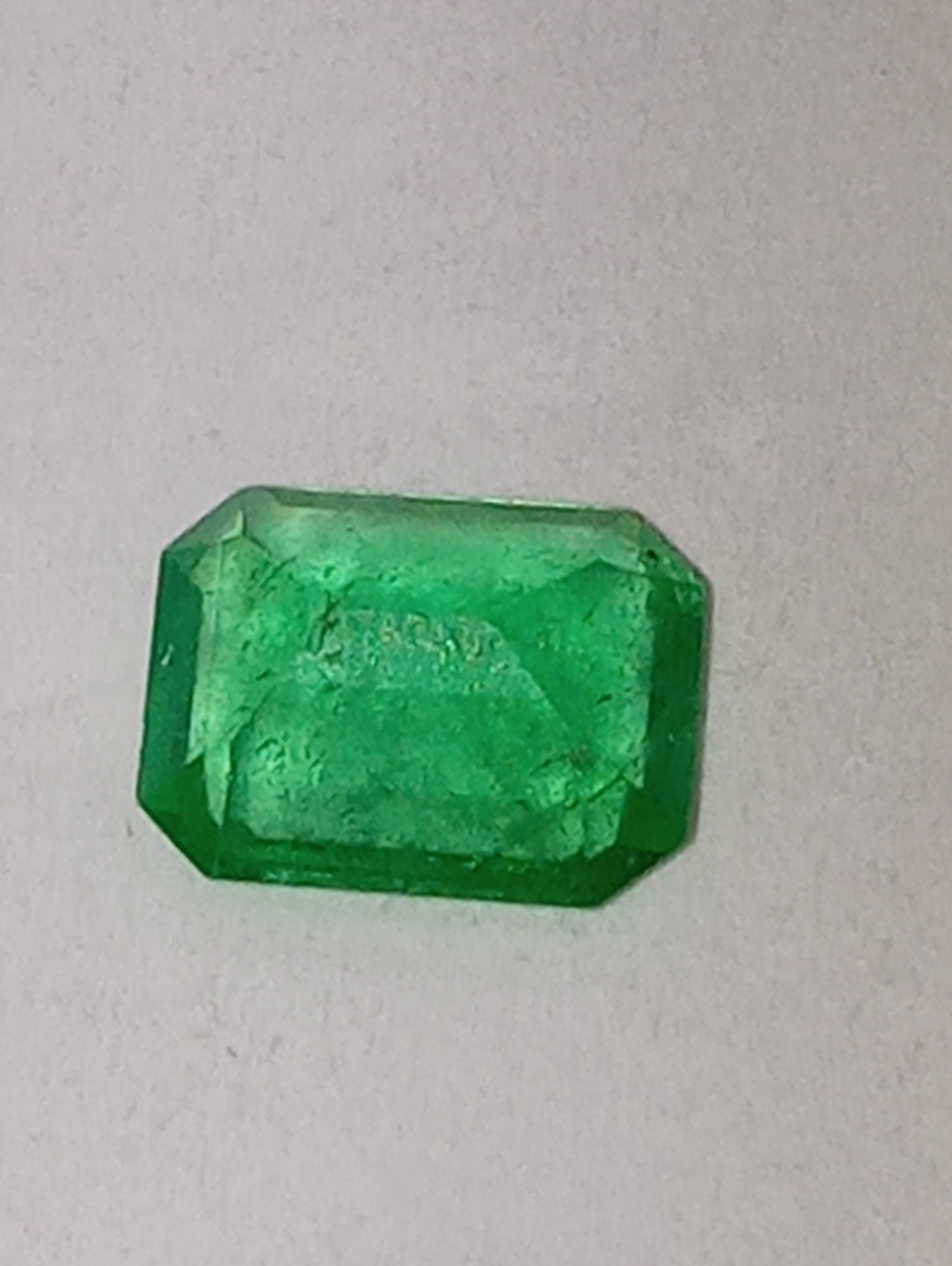 emerald gemstone Colombian, 7.5mmx5mm emerald cut, .65ct