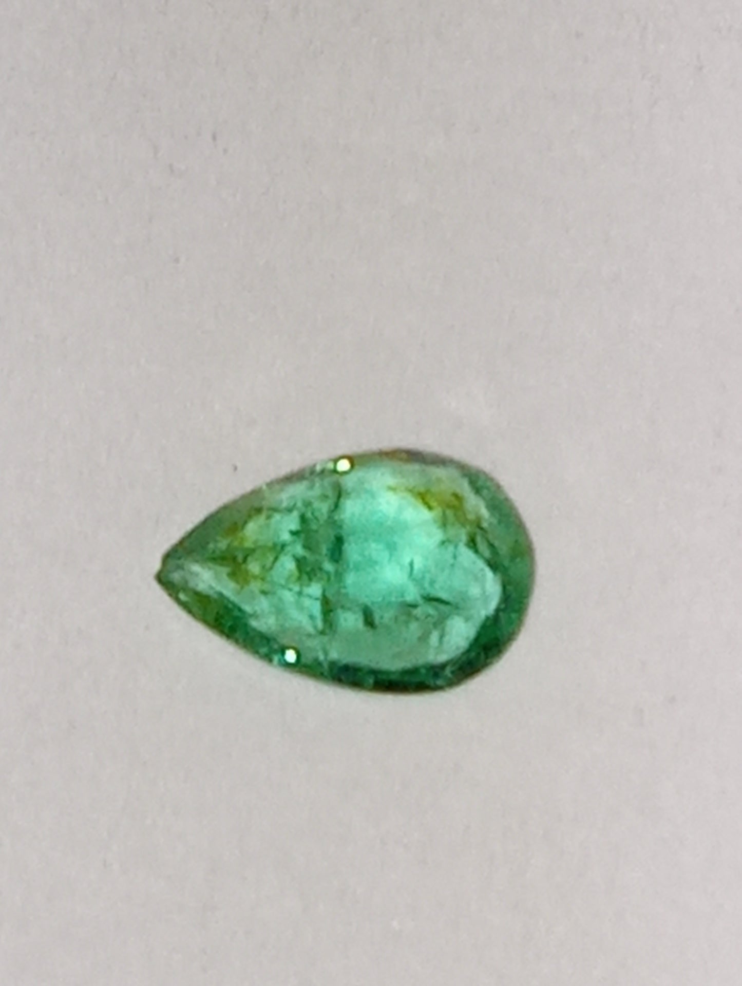 emerald gemstone Nigerian, 5mmx3.5m pear cut, .19ct