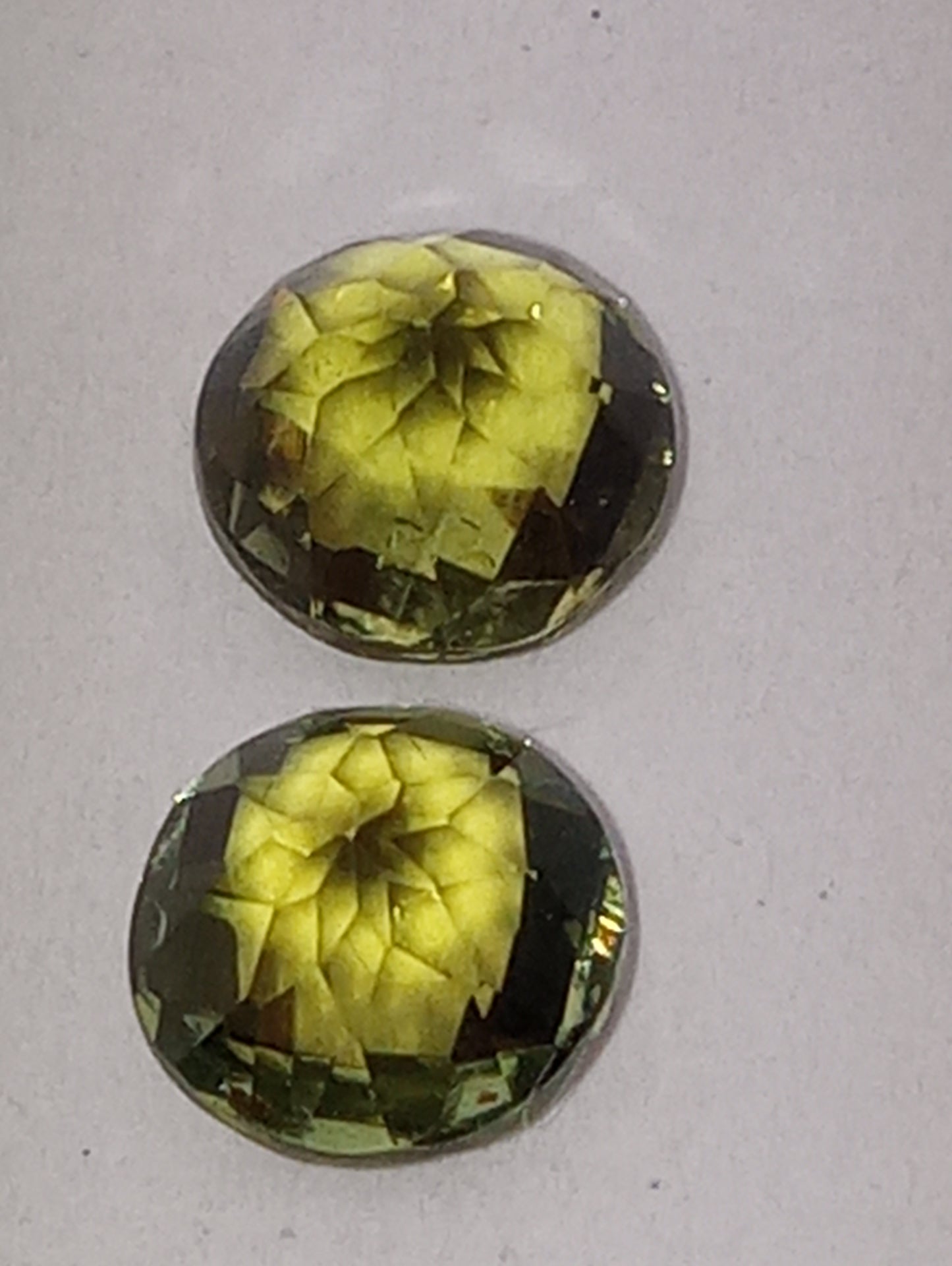 tourmaline gemstones, green, 2 stones, matched pair, 6mm round cuts, 1.80ctw