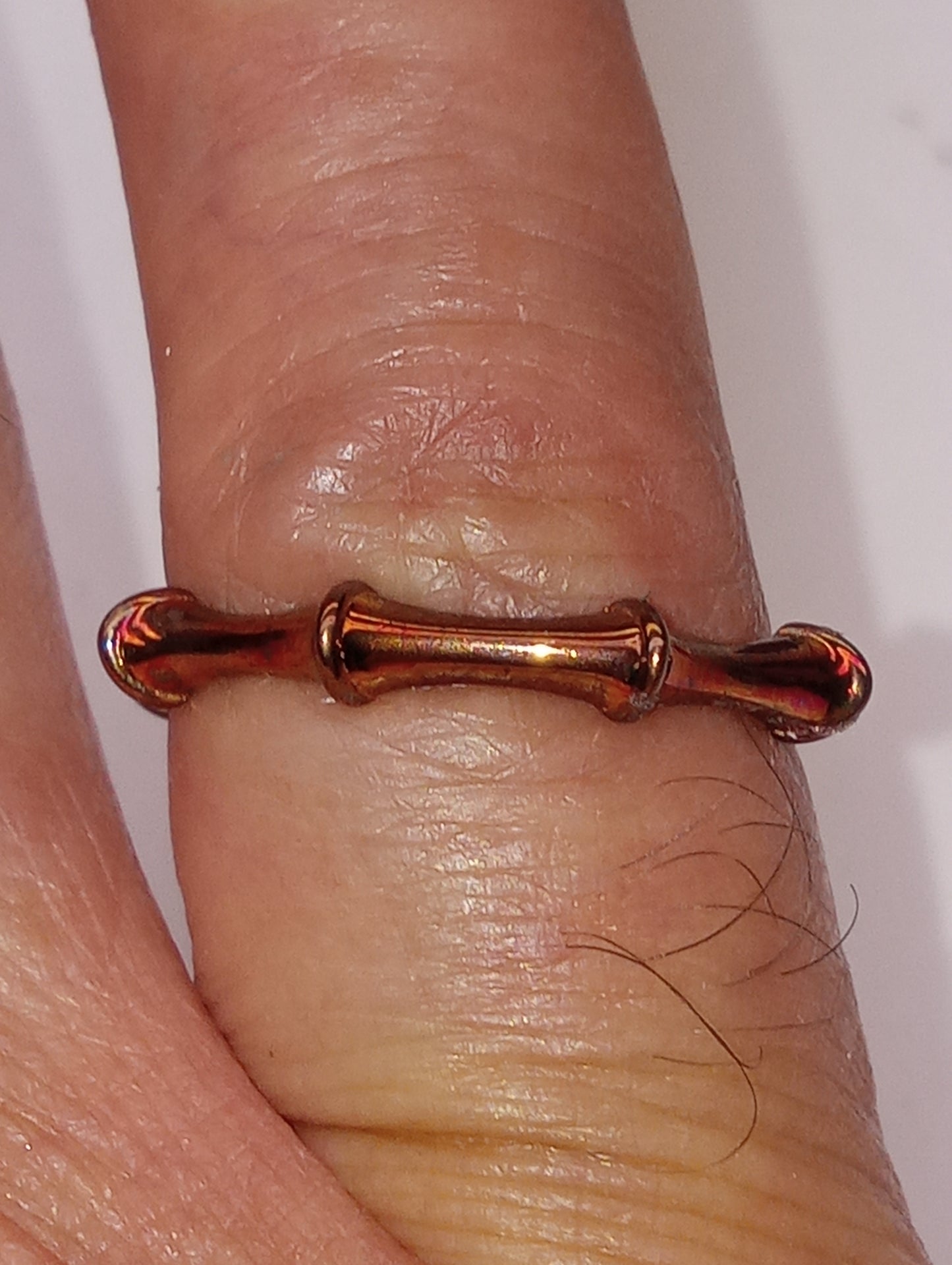 ring SUNDAYS CHILD band, in vermeil rose gold over sterling silver, size 9, 2.5g