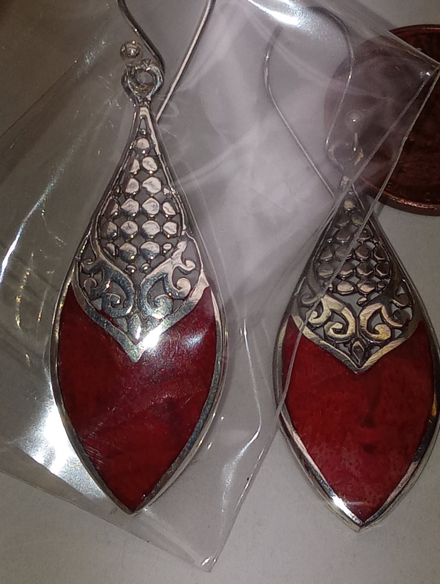 earrings sponge coral in sterling silver