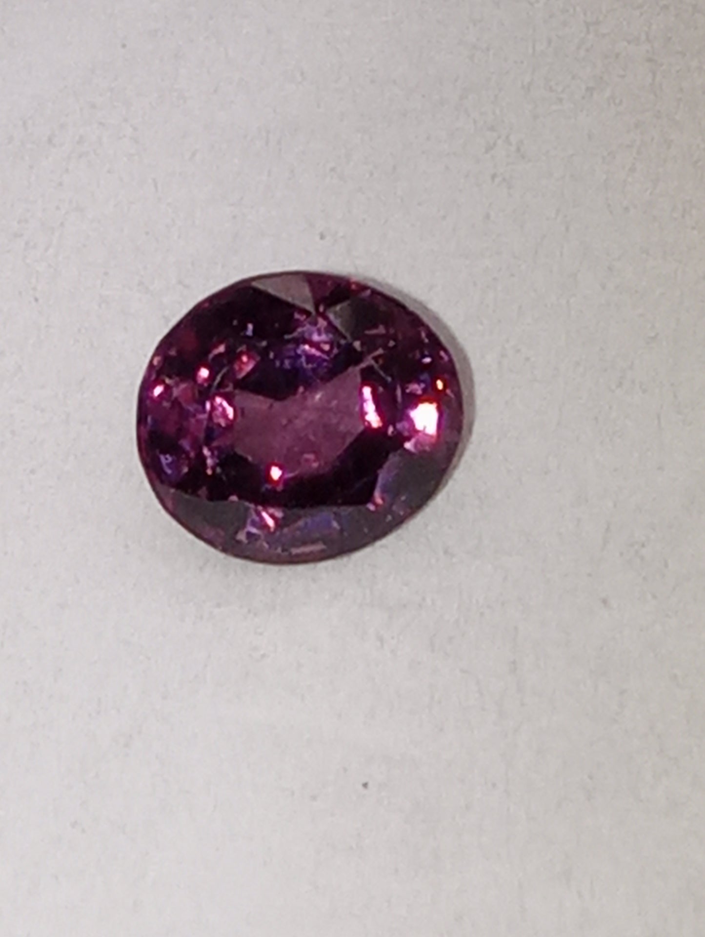 spinel gemstone Burma pinky purple, 6mmx5.5mm oval cut, .84ct