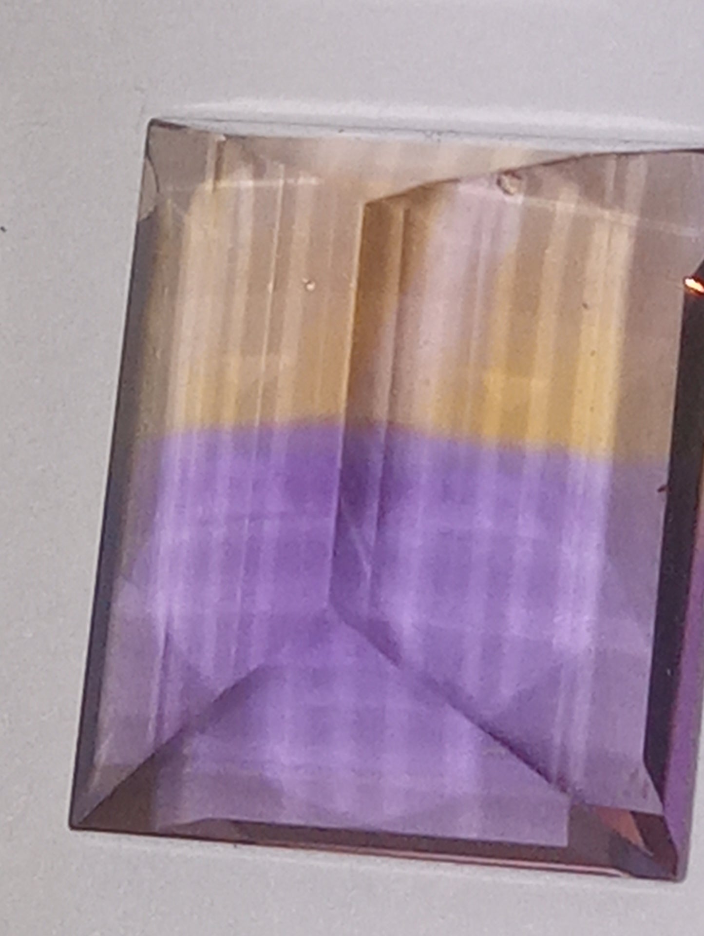 ametrine gemstone Mandiore(TM), 12mmx10mm rectangle cut, 6.72ct