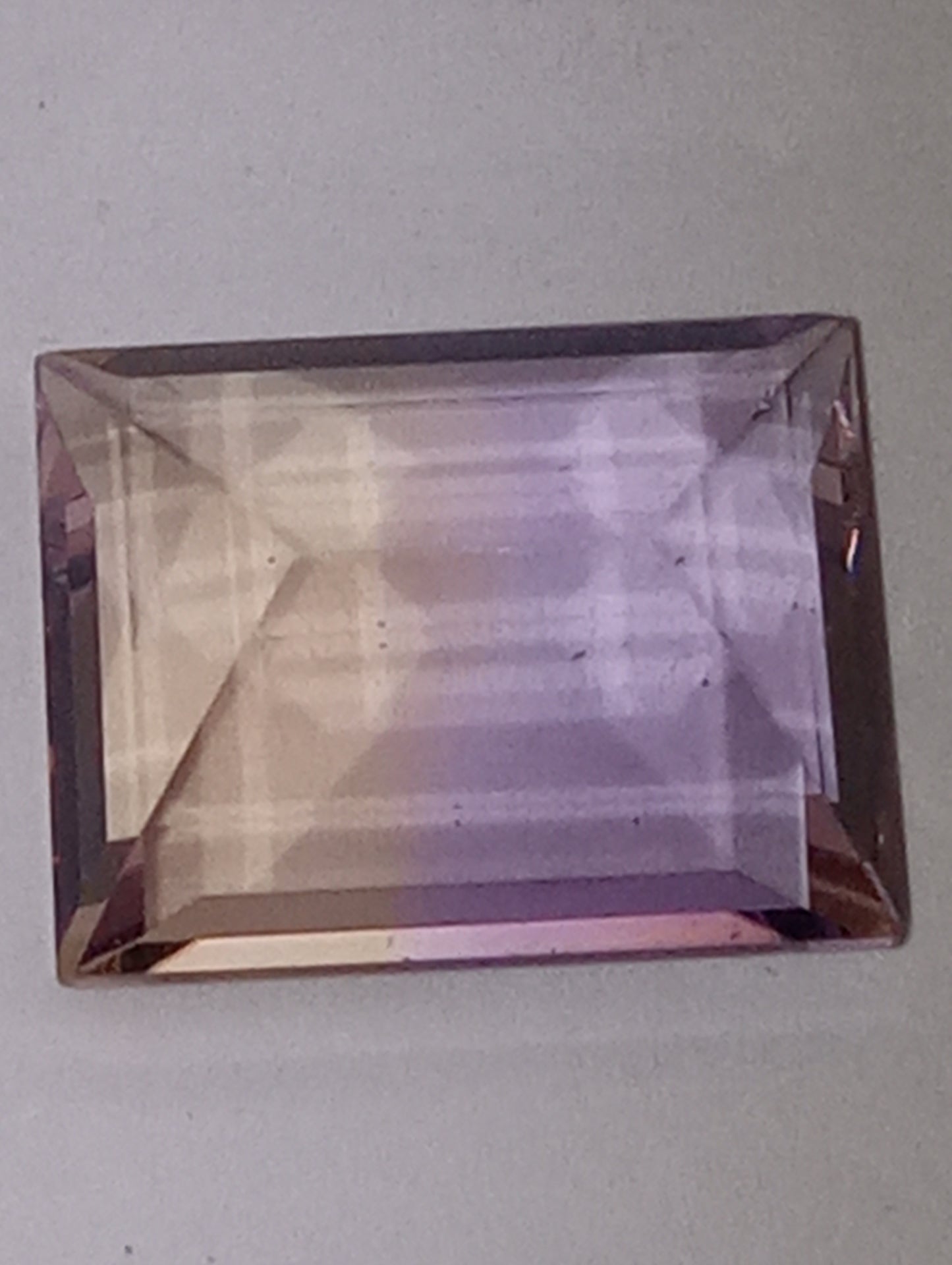 ametrine gemstone Mandiore(TM), 12mmx10mm rectangle cut, 4.98ct