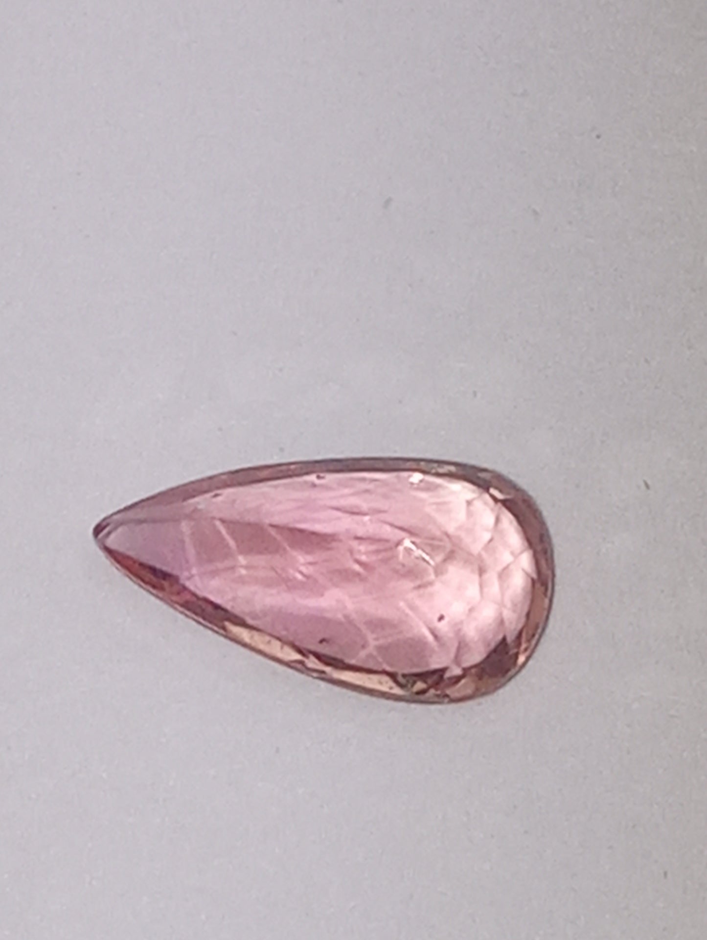 Topaz gemstone Imperial, pink, 8mmx4.5mm pear cut, .82ct