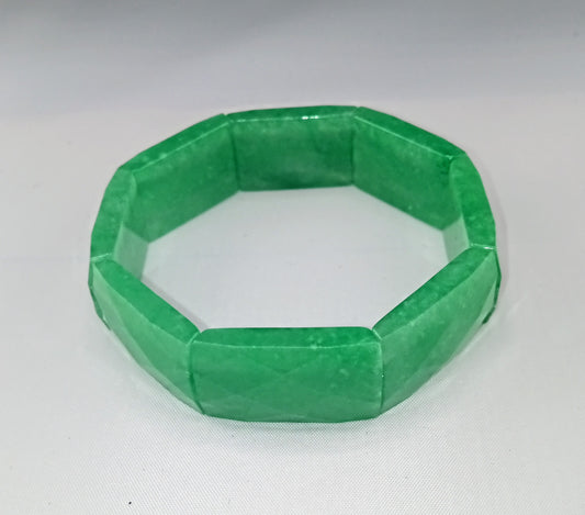 Bracelet Green Jade Section 6.5-7.5 inch