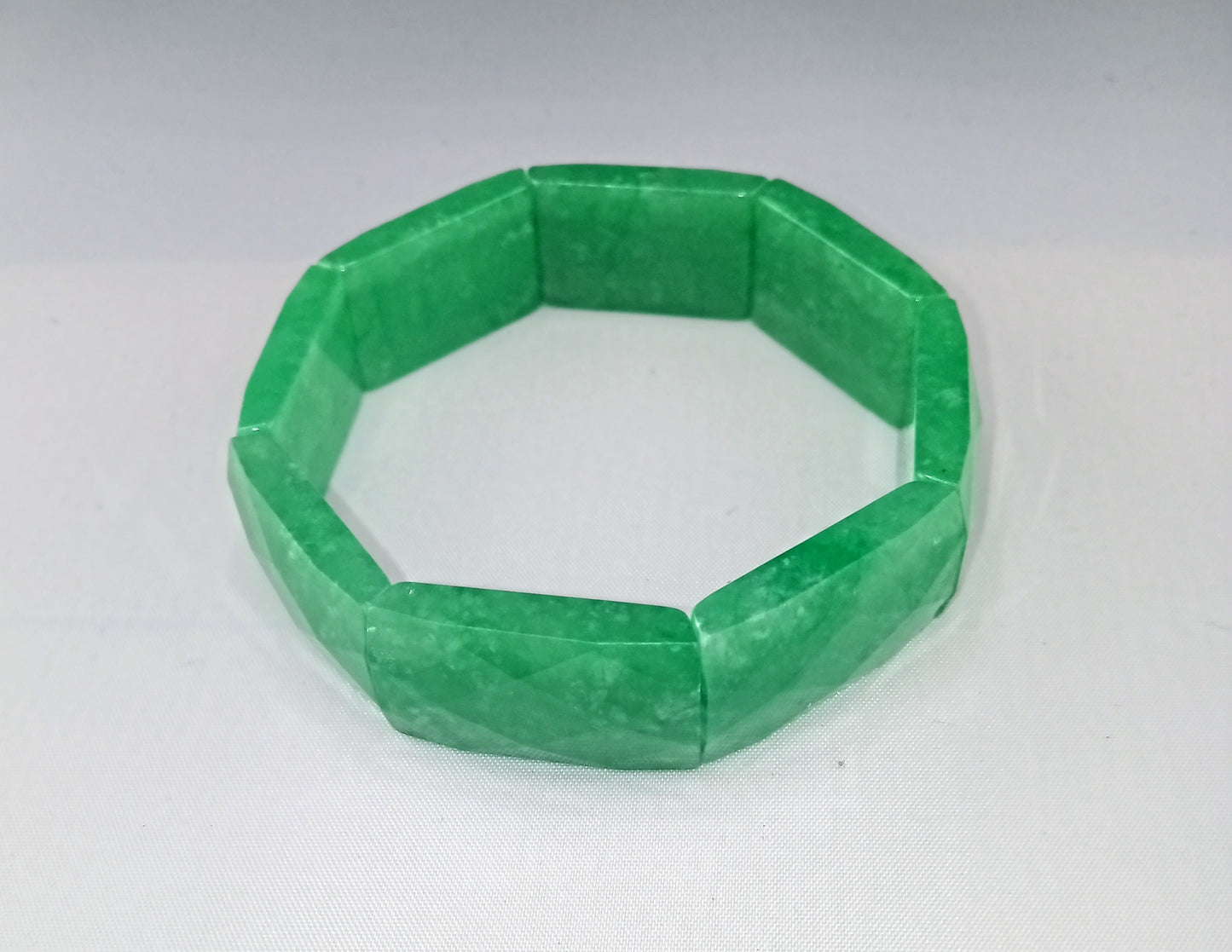 Bracelet Green Jade Section 6.5-7.5 inch