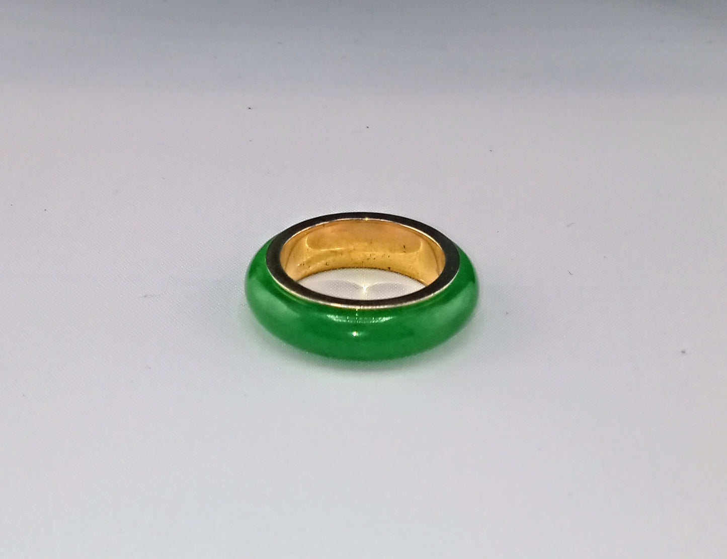 ring green jade spinner band