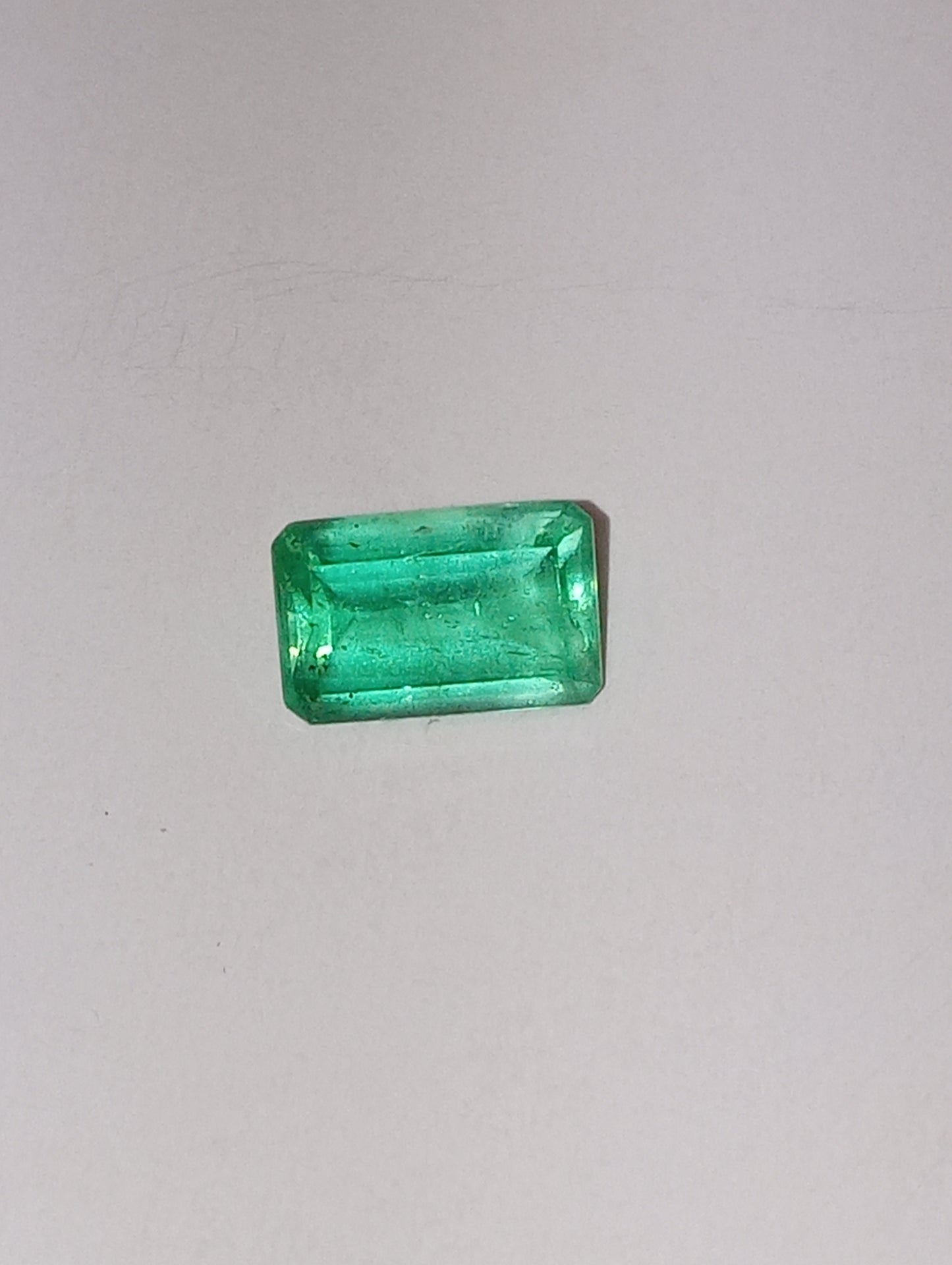emerald gemstone Colombian, 7mmx4.5mm emerald cut, .74ct