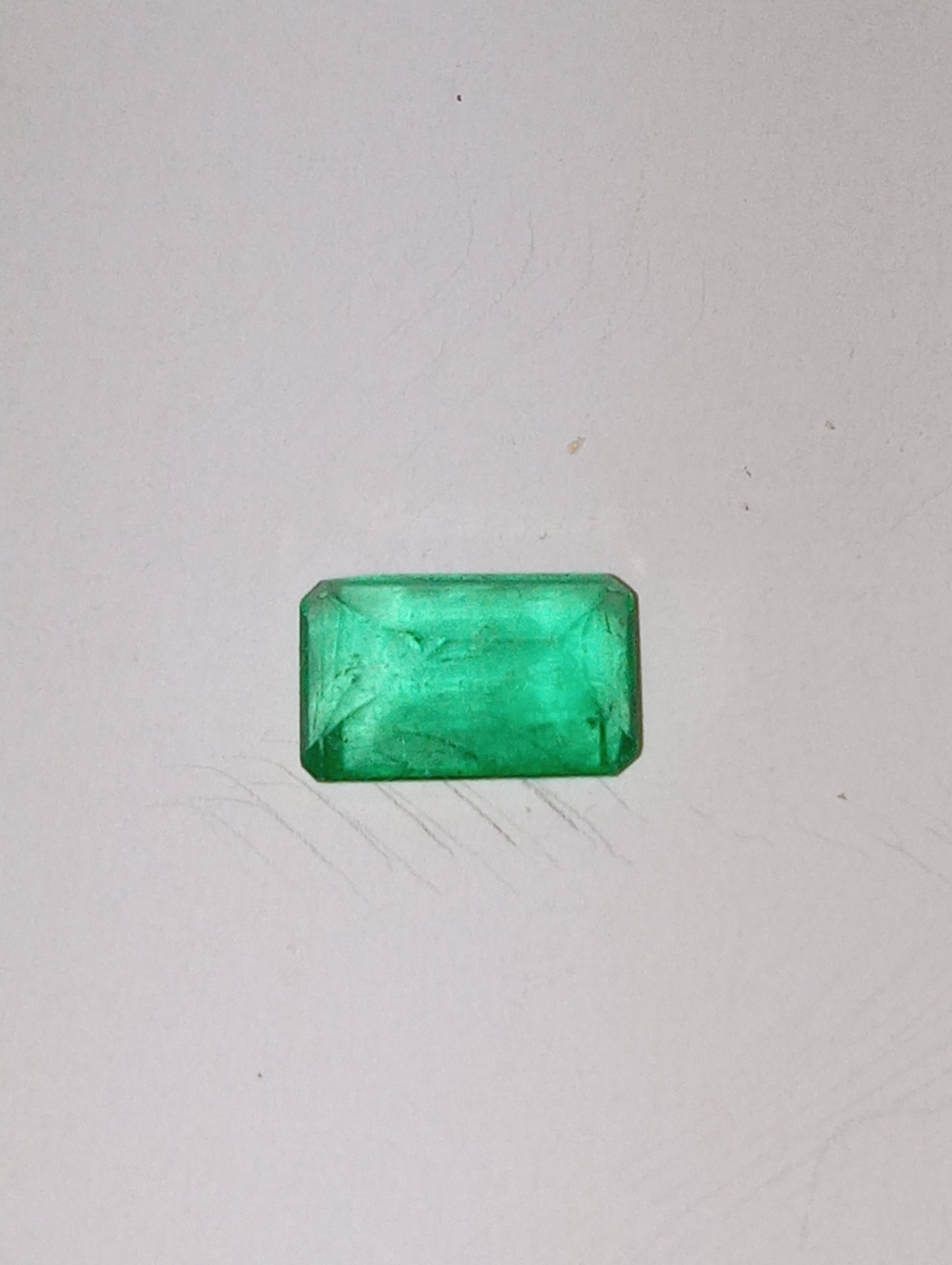 emerald gemstone Colombian, 7mmx4.5mm emerald cut, .74ct