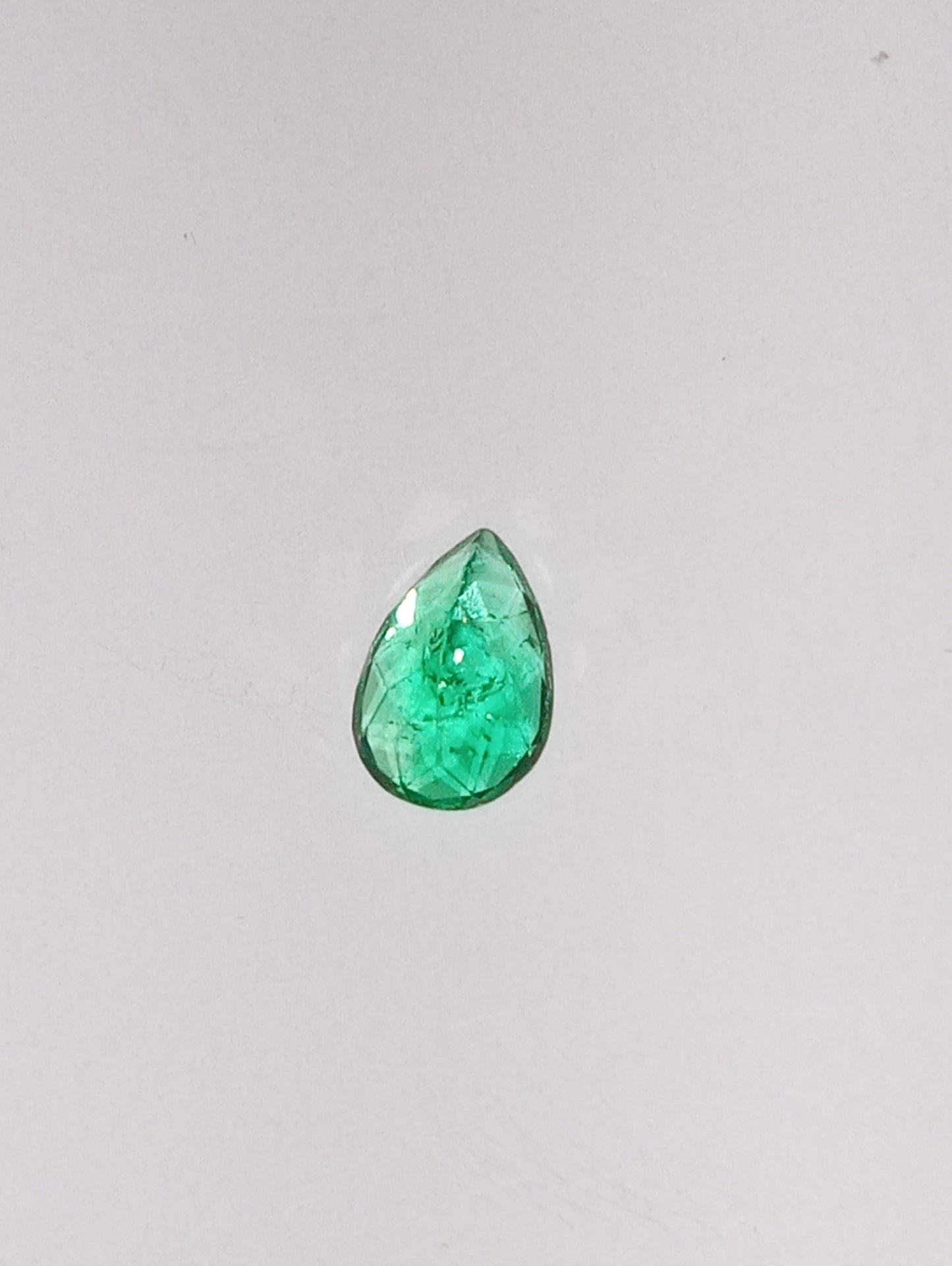 emerald gemstone, 8mmx5.25mm pear cut, .84ct