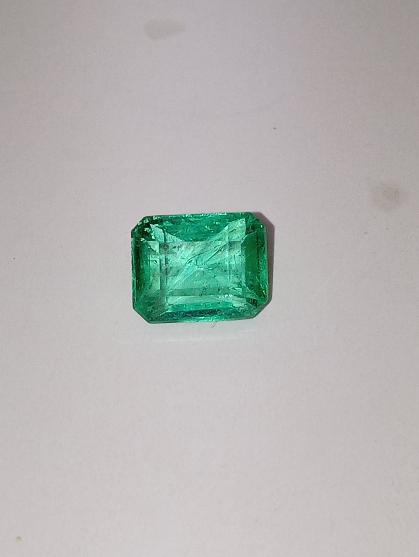 emerald gemstone Colombian, 7.25mmx6.5mm emerald cut, 1.89ct