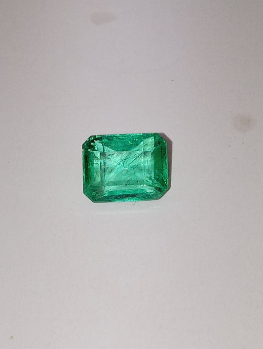 emerald gemstone Colombian, 7.25mmx6.5mm emerald cut, 1.89ct