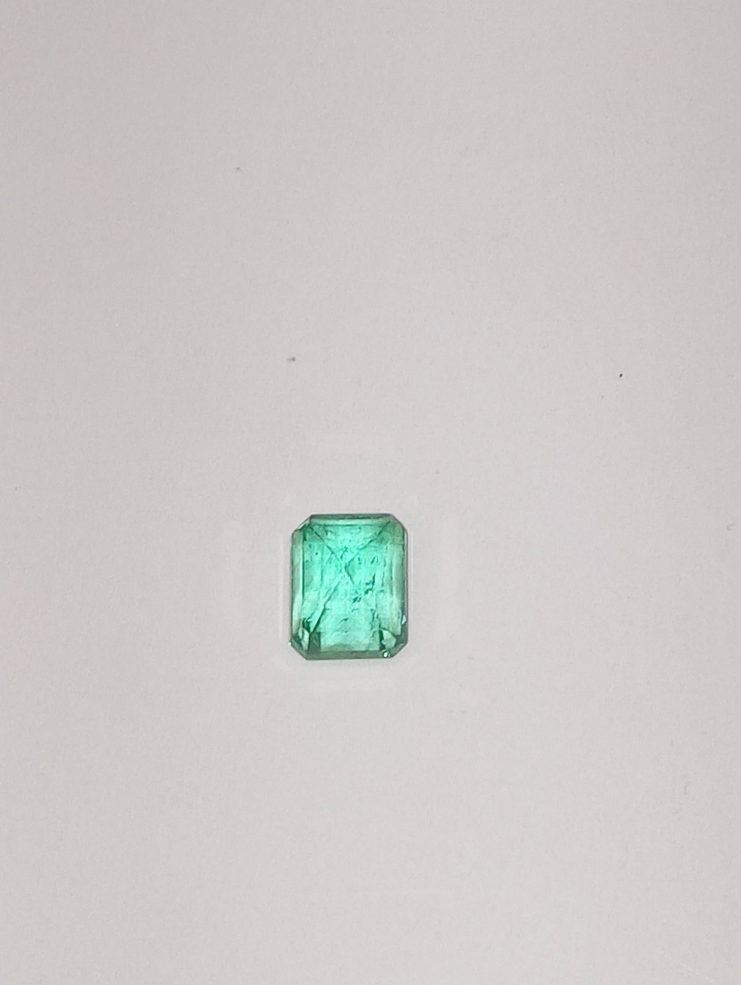 emerald gemstone Colombian, 7.25mmx6.5mm emerald cut, 1.89ct