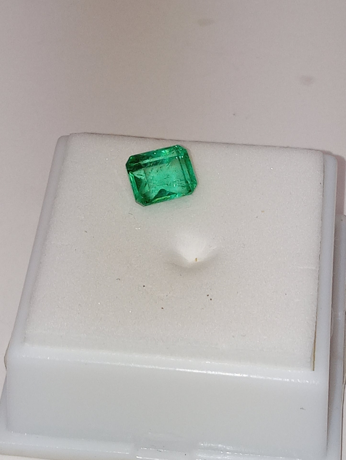 emerald gemstone Colombian, 7.25mmx6.5mm emerald cut, 1.89ct