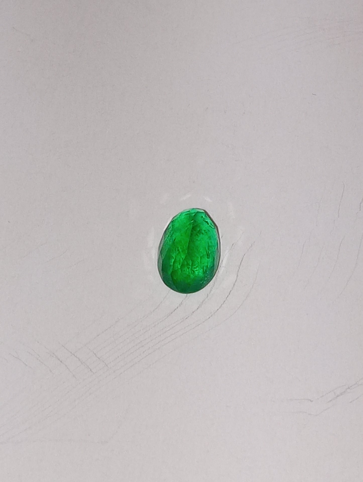 emerald gemstone Colombian, oval cut 6mmx4mm, .51ct